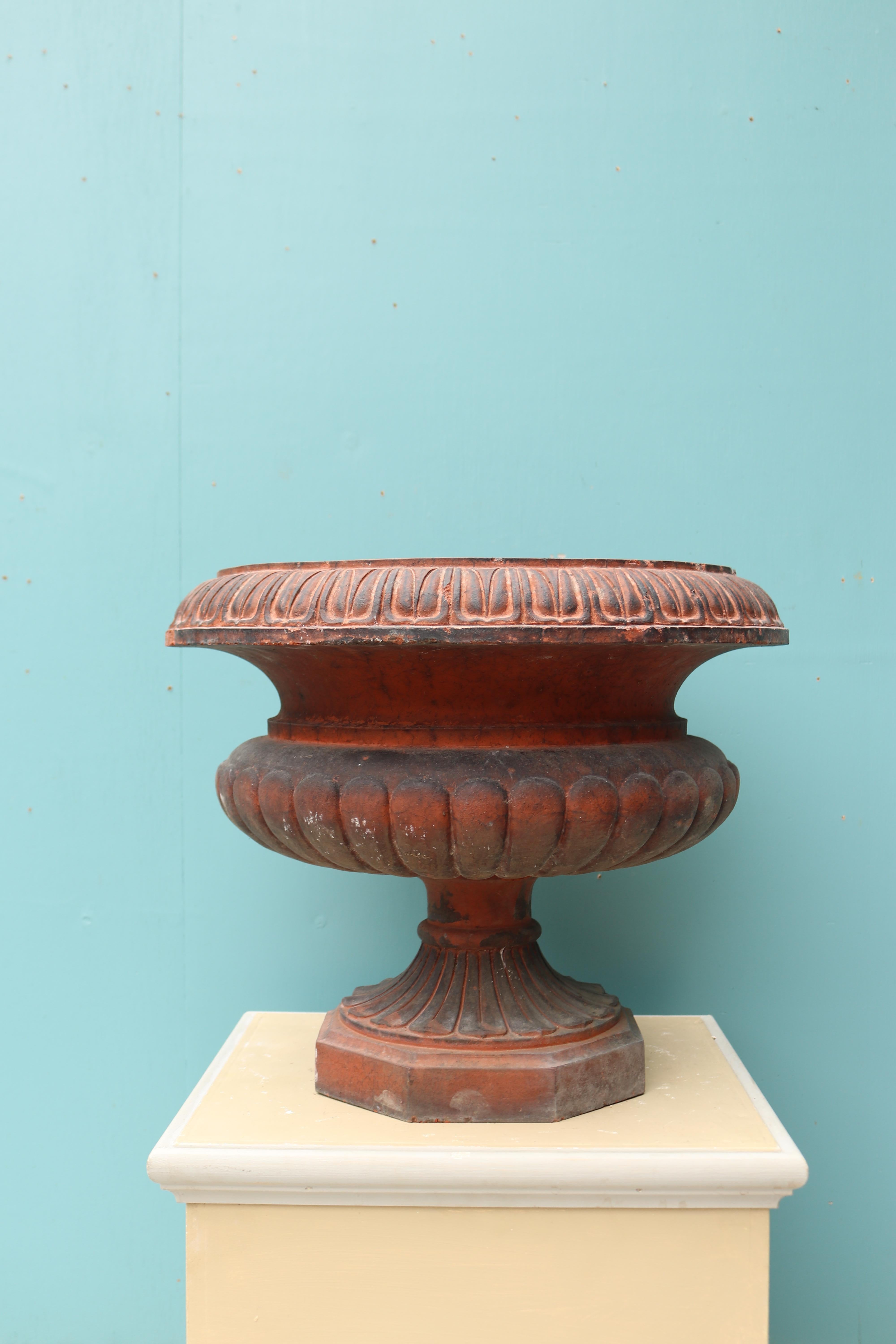 19th Century Antique Victorian Style Terracotta Garden Urn For Sale