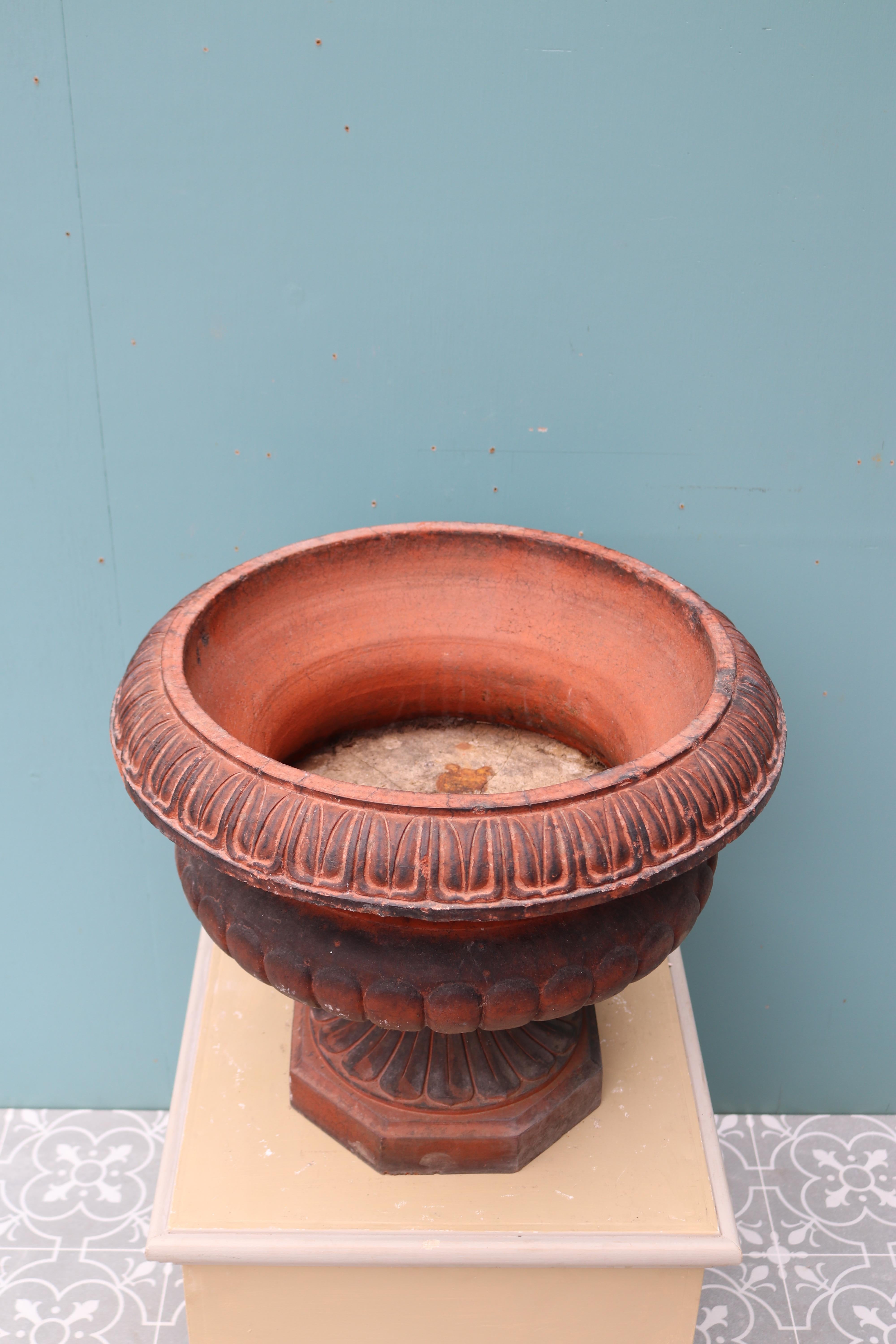 Antique Victorian Style Terracotta Garden Urn For Sale 2