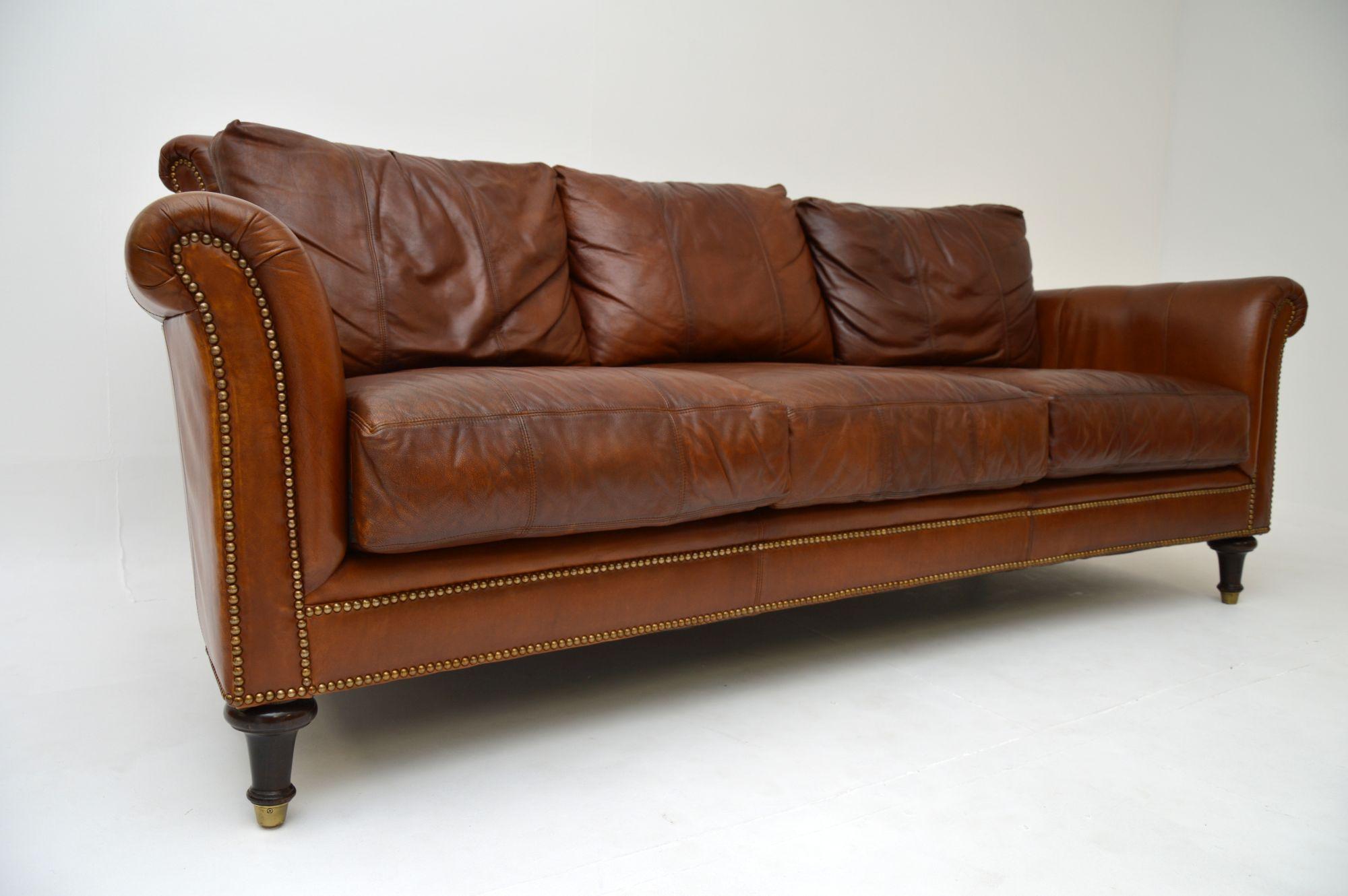 Antique Victorian Style Vintage Leather Sofa 2