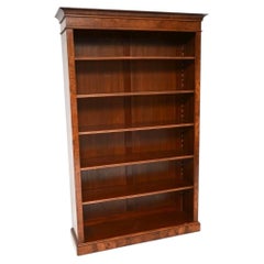 Antique Victorian Style Walnut Open Bookcase
