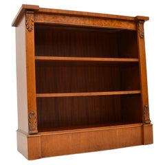 Antique Victorian Style Walnut Open Bookcase