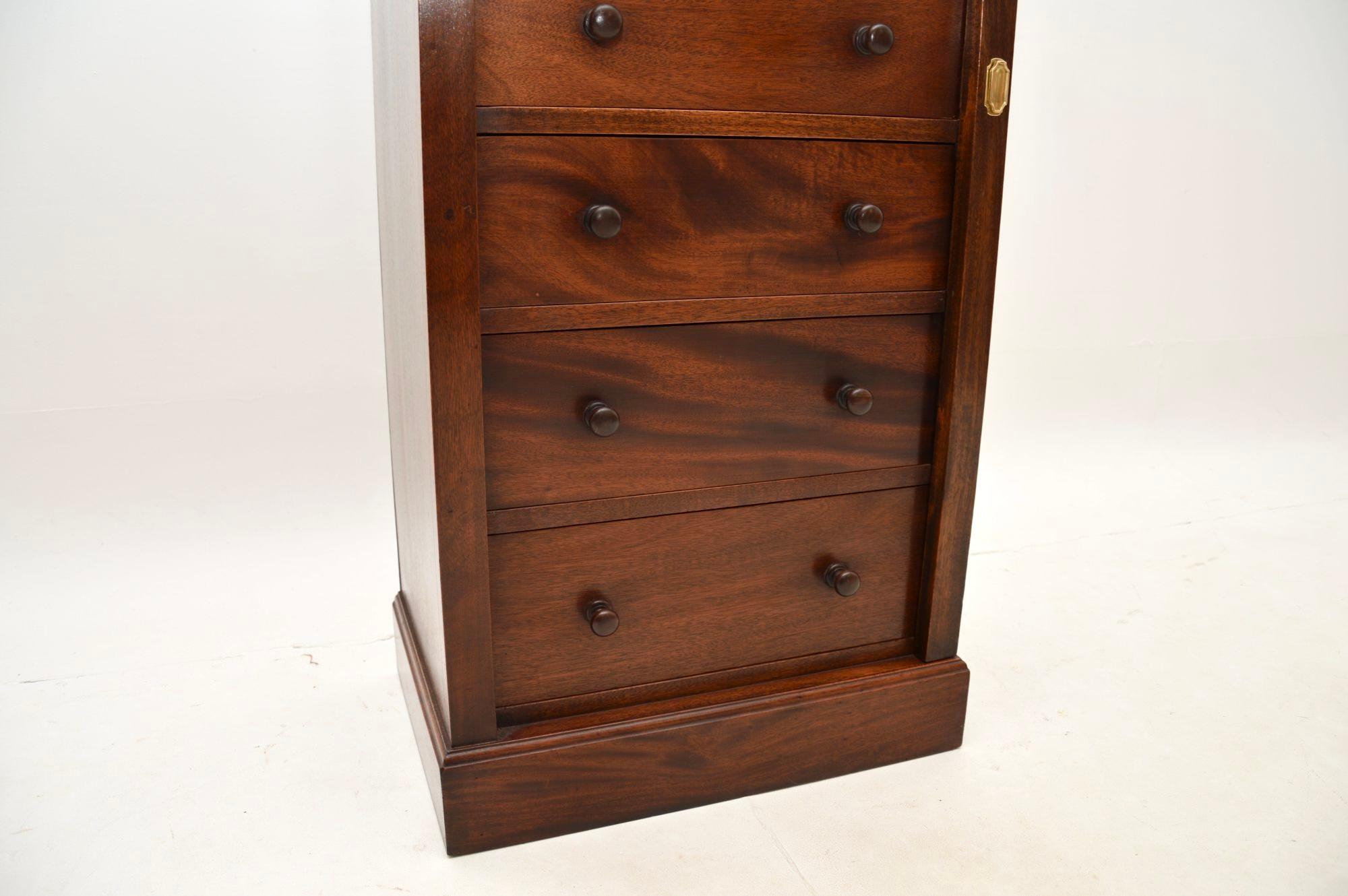 Antique Victorian Style Wellington Chest of Drawers For Sale 4