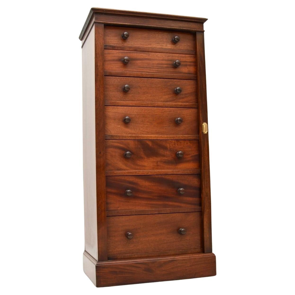 Antique Victorian Style Wellington Chest of Drawers For Sale