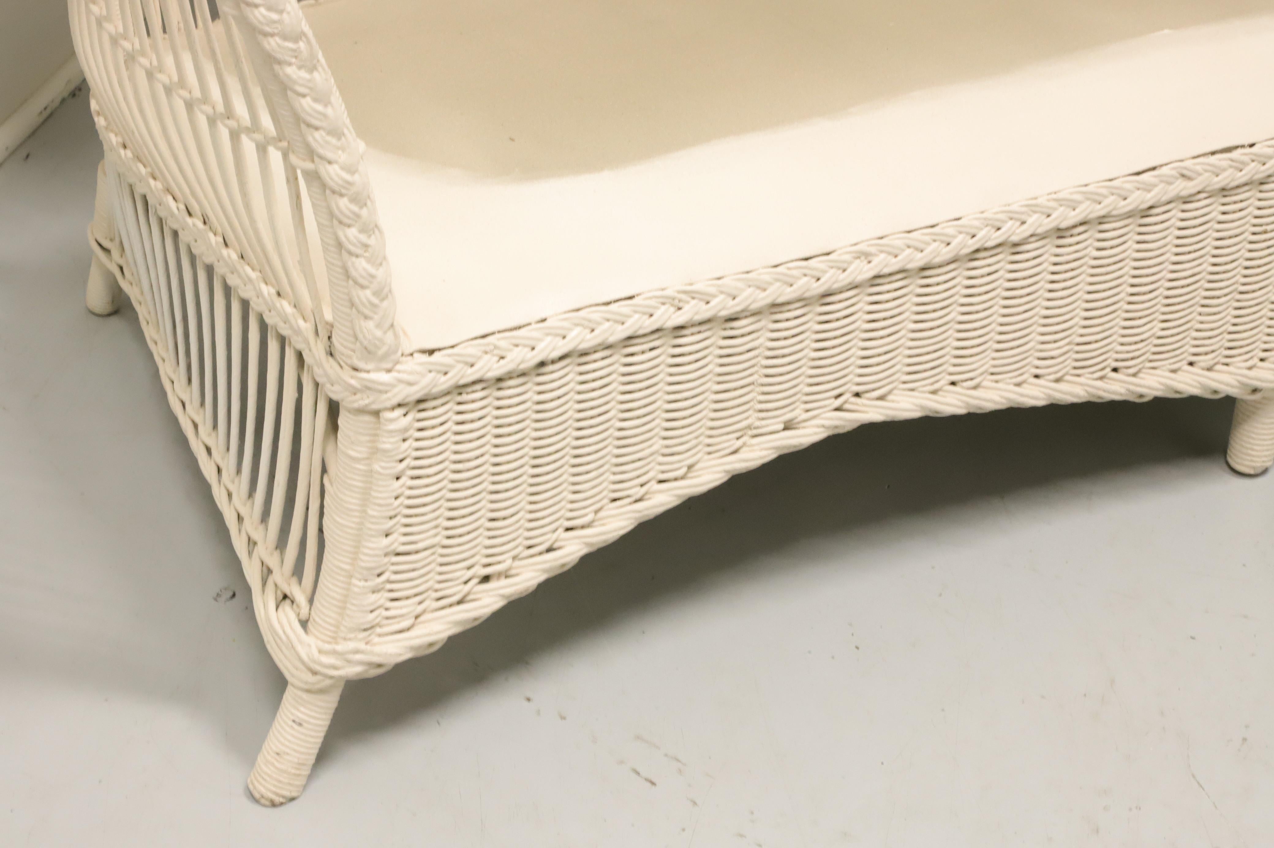 Antique Victorian White Painted Wicker Sofa 1