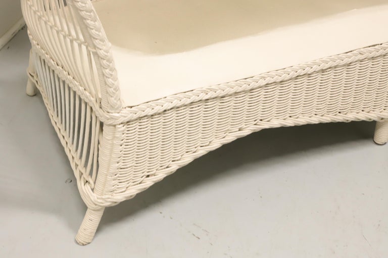 Antique Victorian White Painted Wicker Sofa For Sale at 1stDibs
