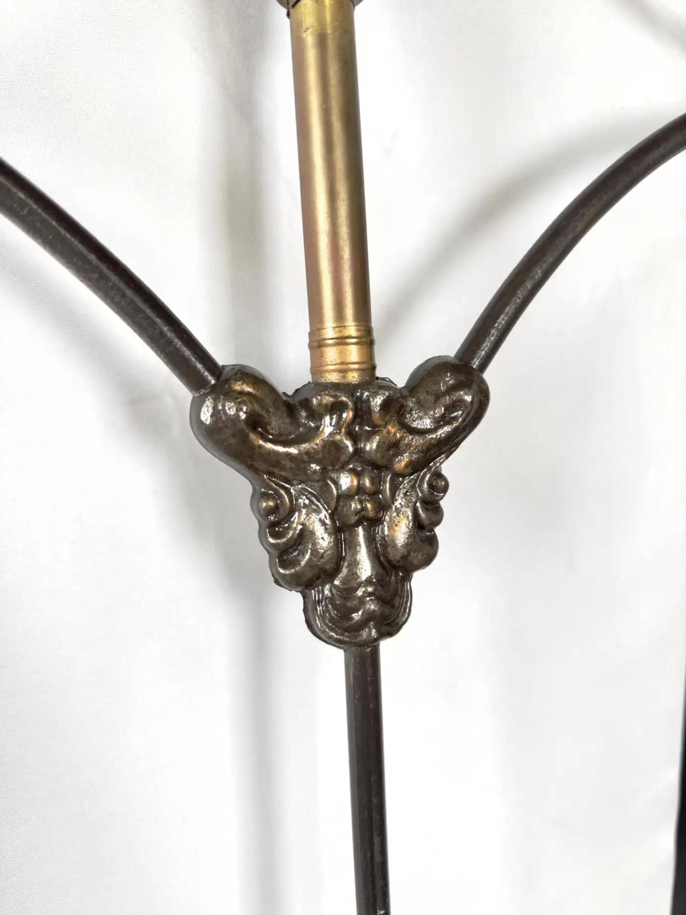 Antique Victorian Style Wrought Iron & Brass King Size Bed Frame 5