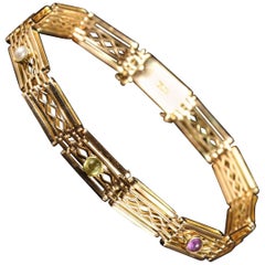 Antique Victorian Suffragette 9 Carat Gold Bracelet, circa 1900