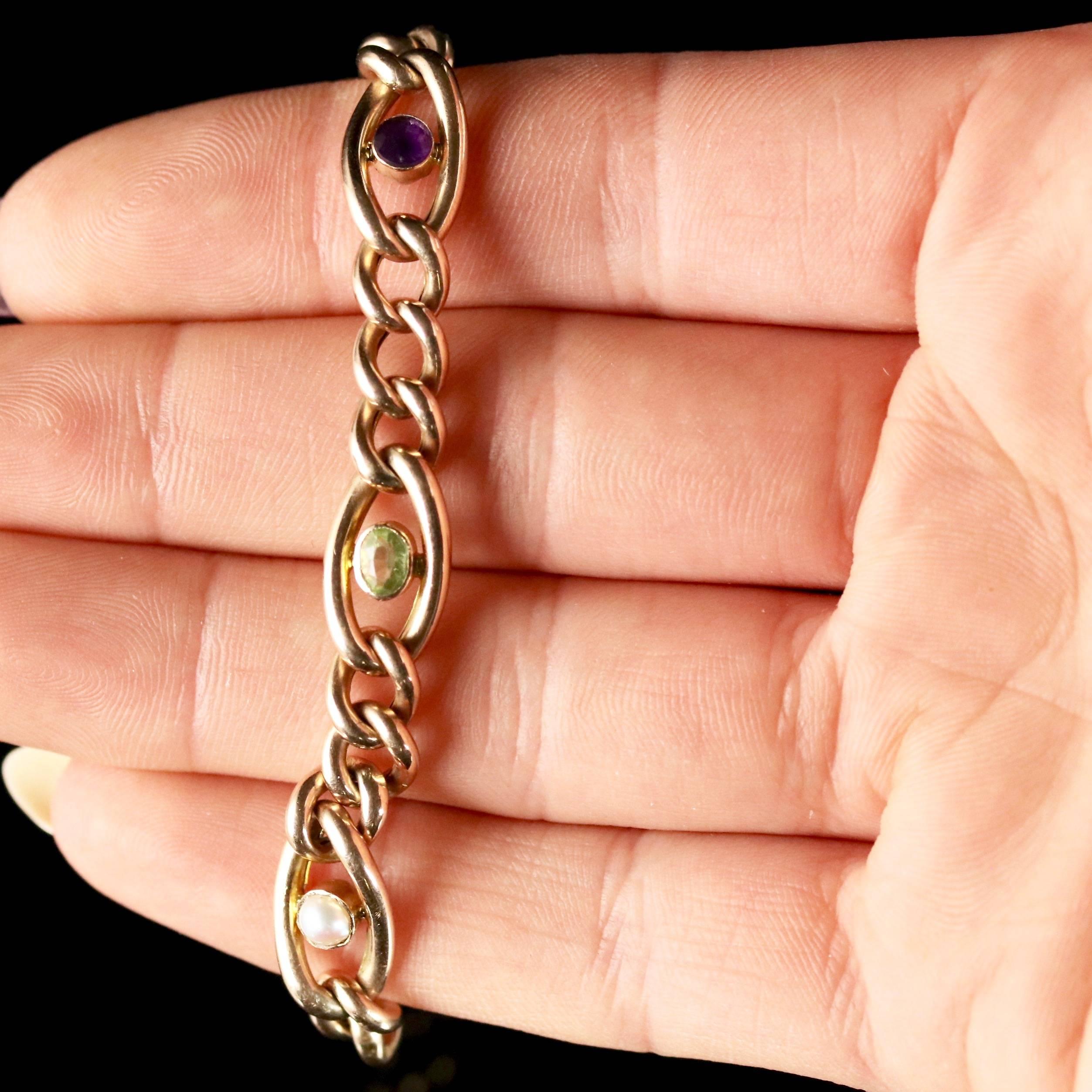 Antique Victorian Suffragette 9 Carat Bracelet, circa 1900 4