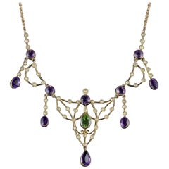 Antique Victorian Suffragette Necklace 18 Carat Gold, circa 1900