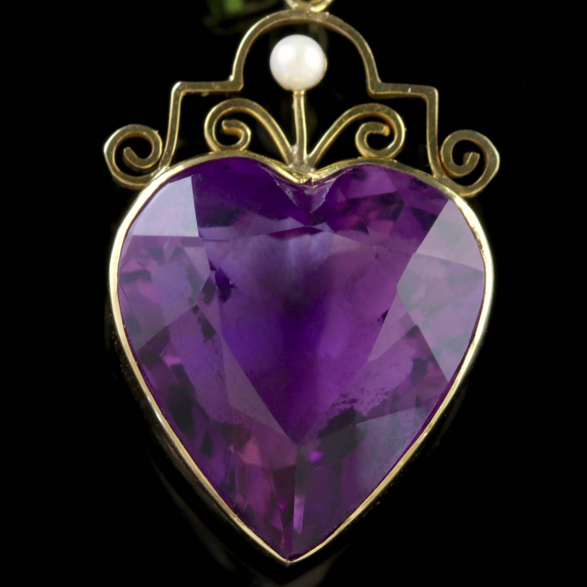To read more please click continue reading below-

This stunning antique Victorian 9ct Gold Suffragette heart pendant is Circa 1900. 

Suffragettes liked to be depicted as feminine, their jewellery popularly consisted of Violet Green and White