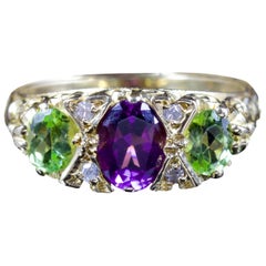 Antique Victorian Suffragette Ring 0.75 Carat Amethyst 18 Carat Gold, circa 1900