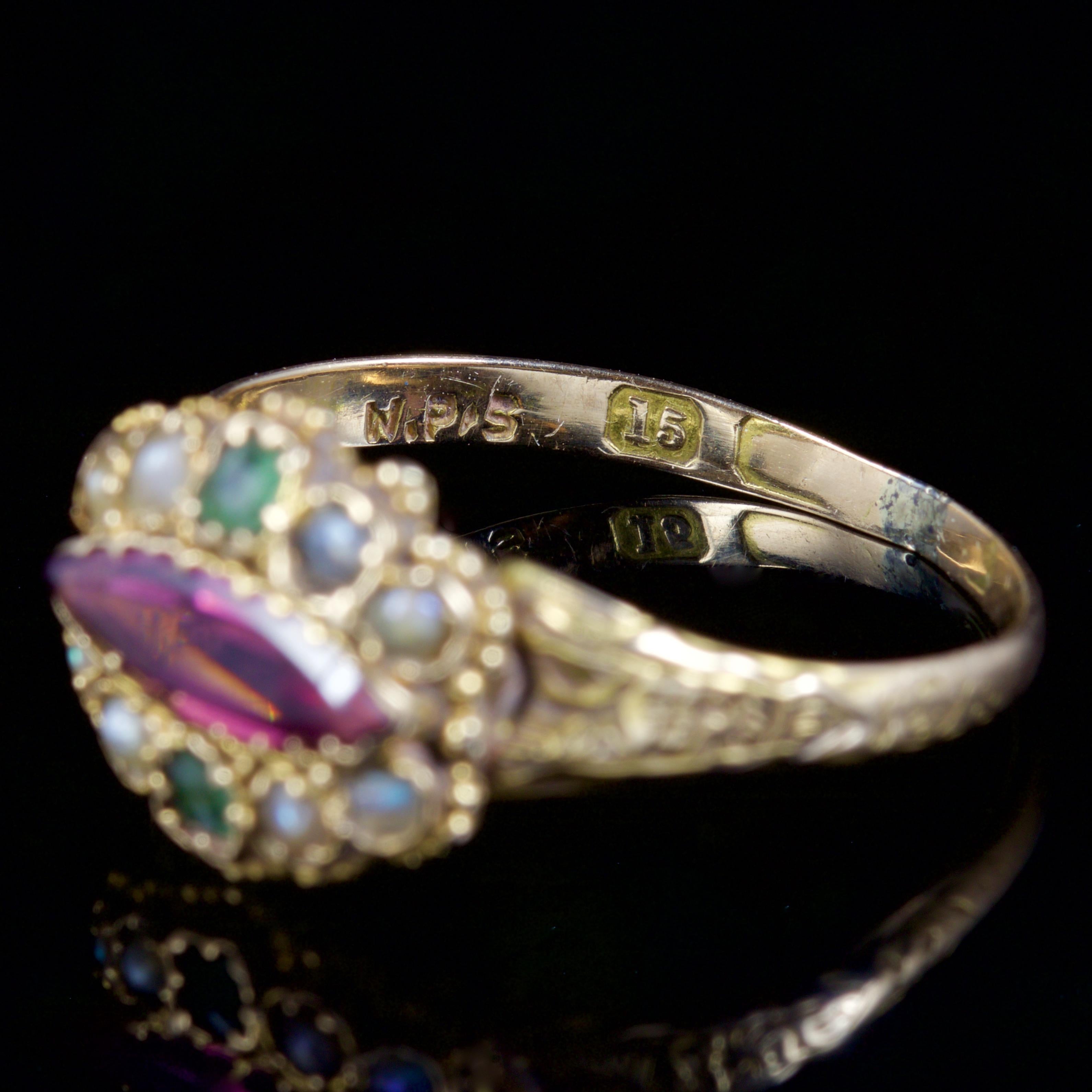 Antique Victorian Suffragette Ring 15 Carat Gold, circa 1900 2