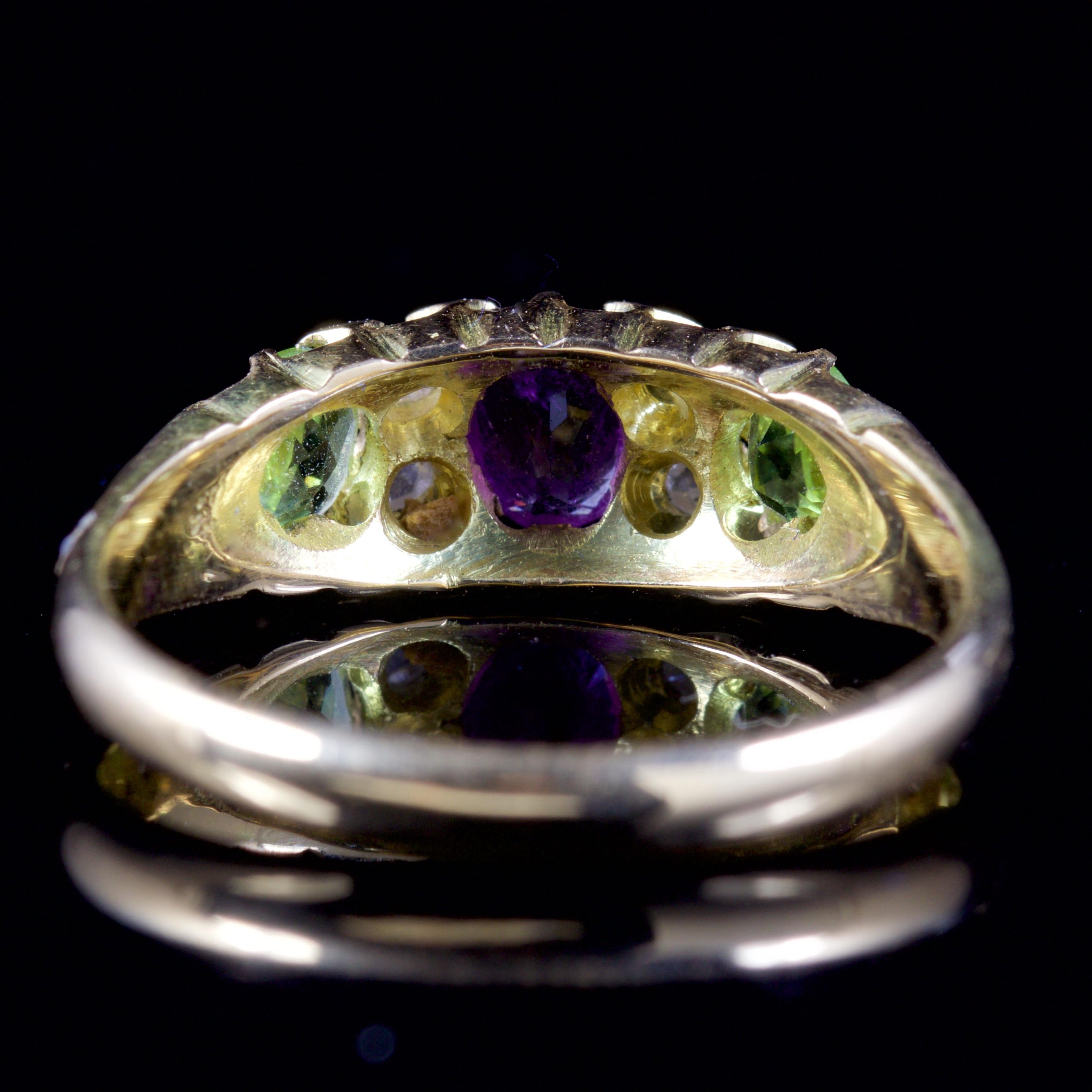 Late Victorian Antique Victorian Suffragette Ring 18 Carat Dated Chester 1897