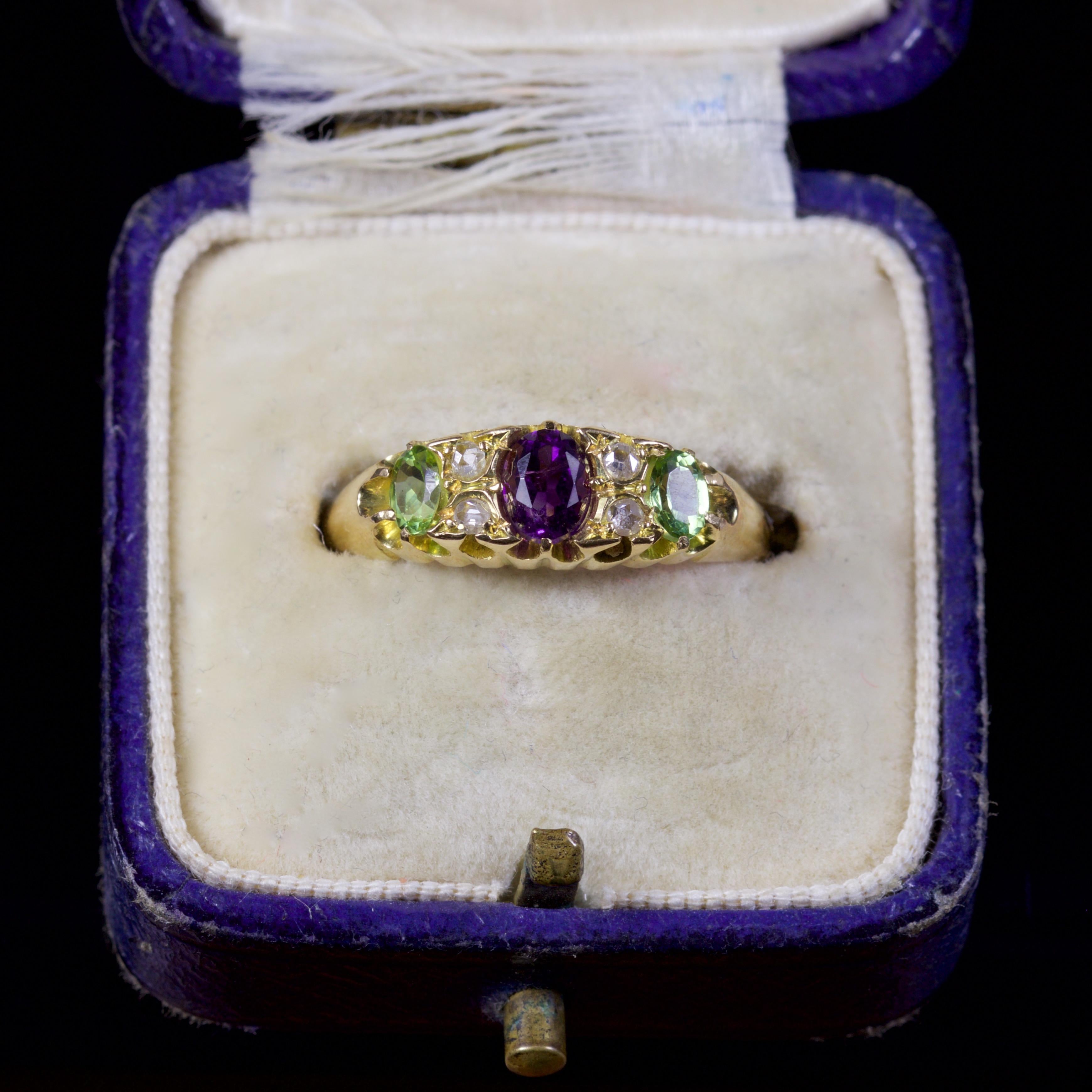 Antique Victorian Suffragette Ring 18 Carat Dated Chester 1897 1