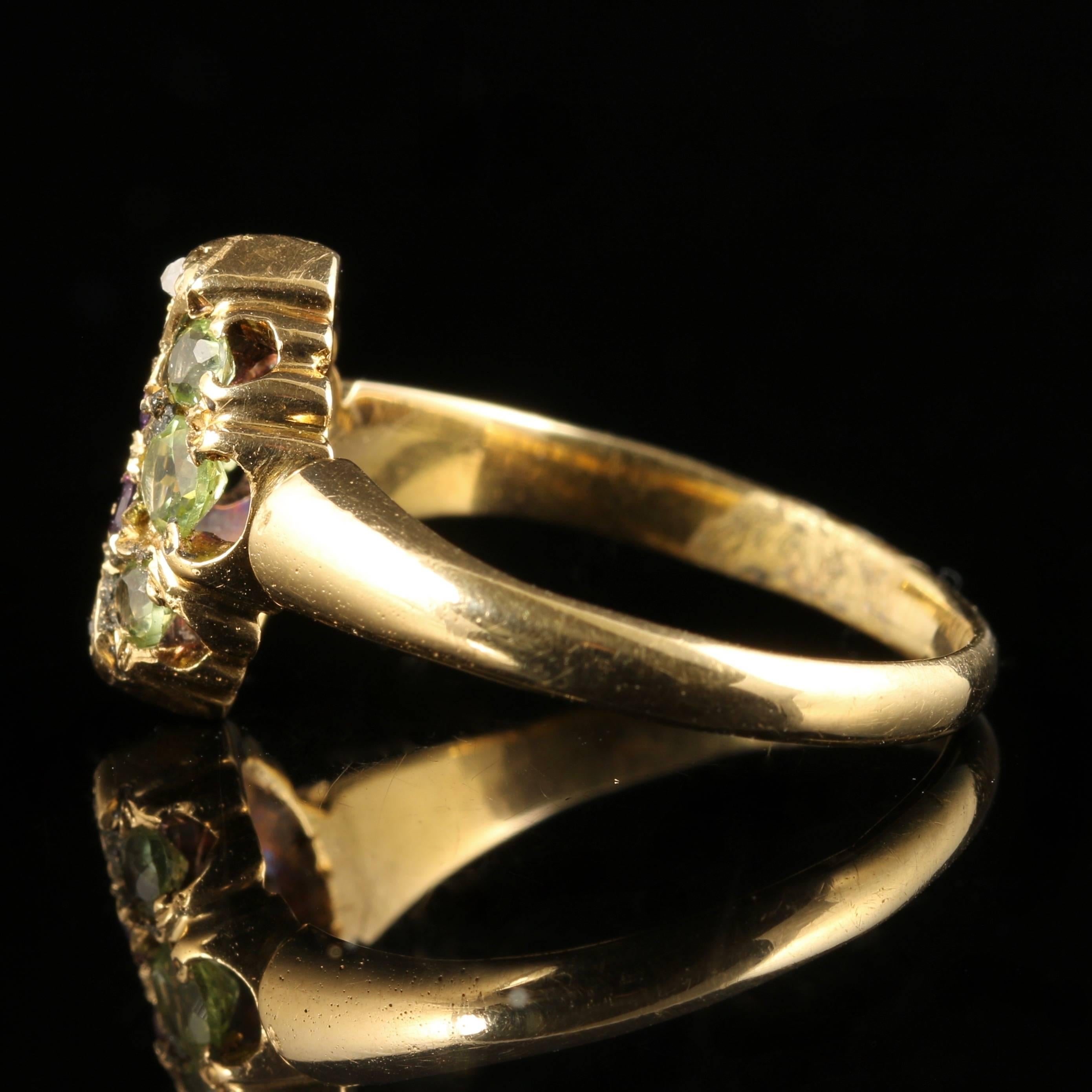 Women's Antique Victorian Suffragette Ring 18 Carat Gold, circa 1900