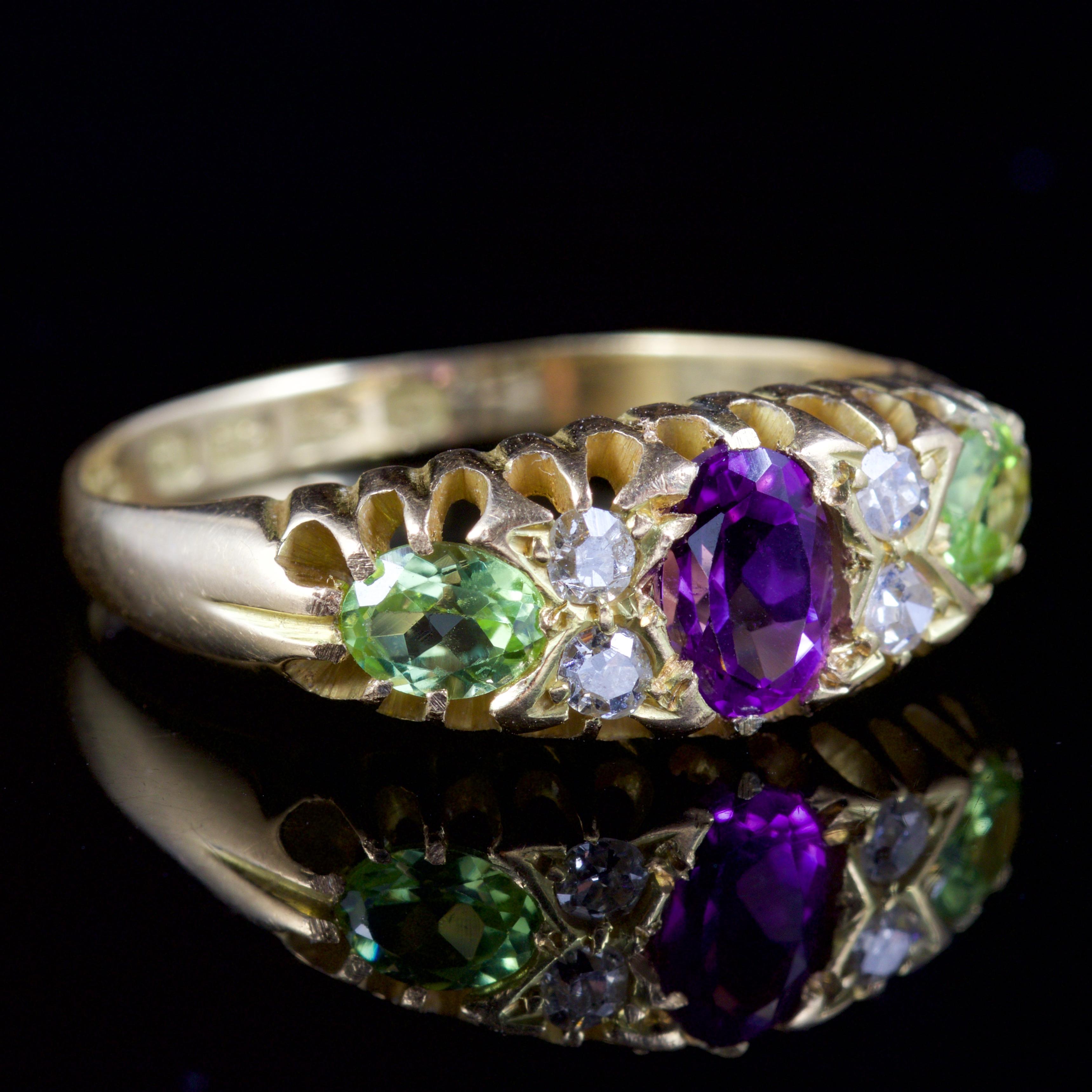 Women's Antique Victorian Suffragette Ring Dated 18 Carat Chester, 1915