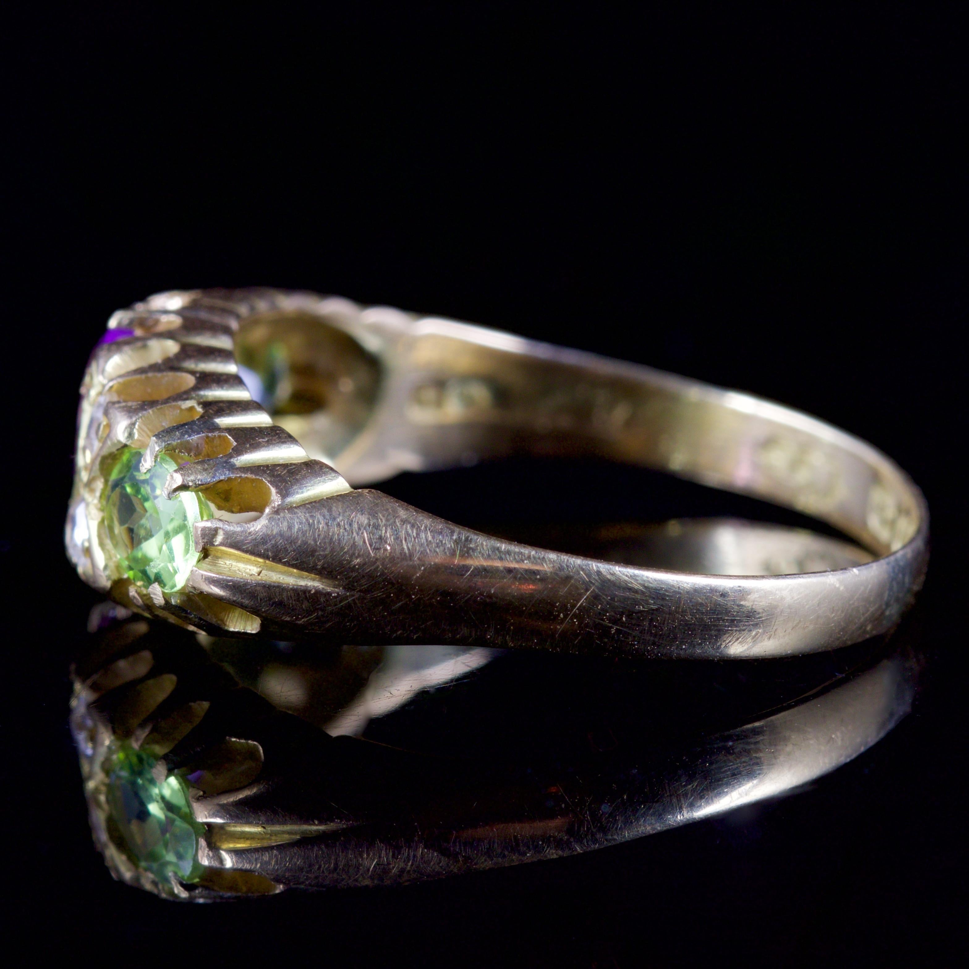 Antique Victorian Suffragette Ring Dated 18 Carat Chester, 1915 1