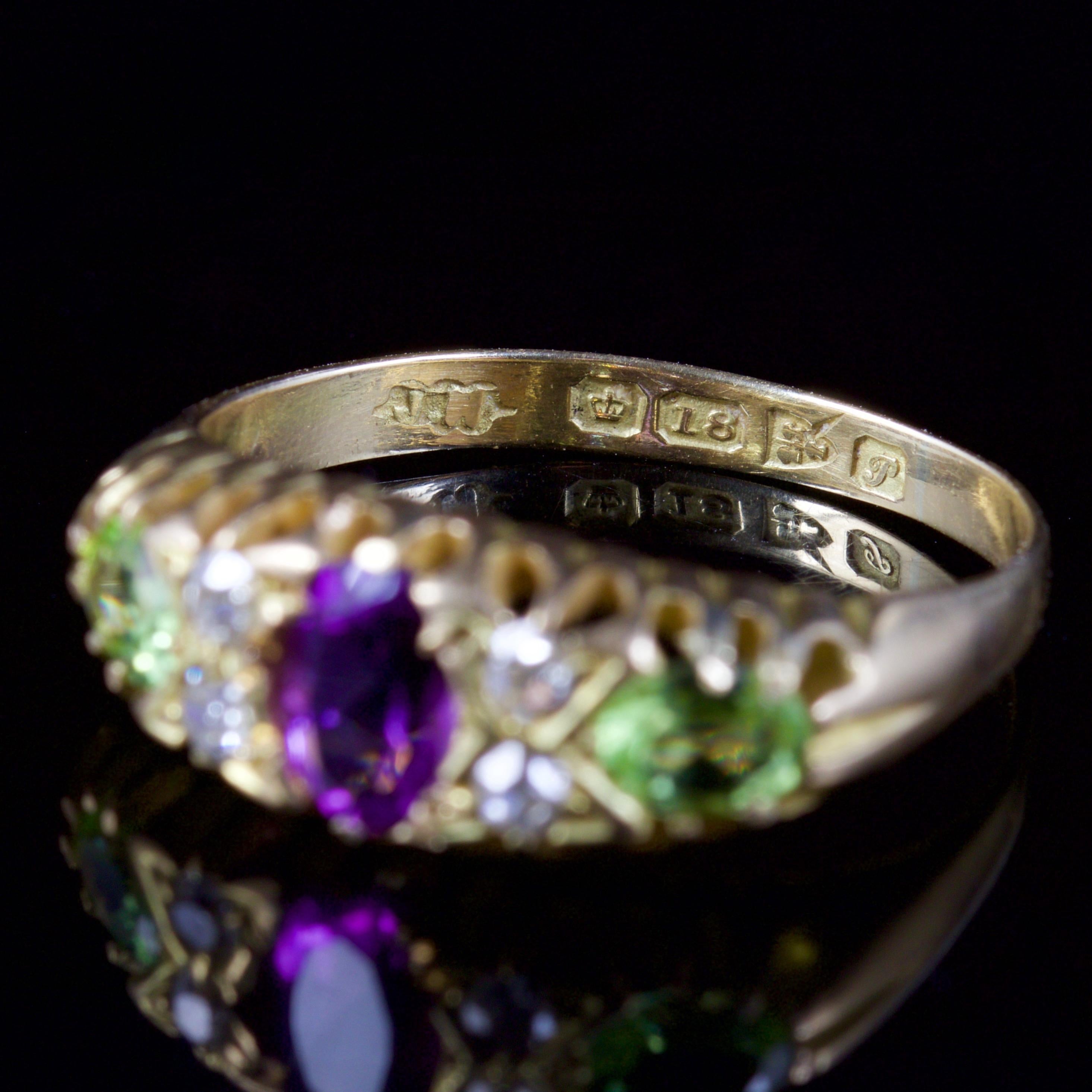 Antique Victorian Suffragette Ring Dated 18 Carat Chester, 1915 2