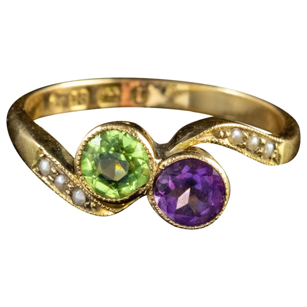 Antique Victorian Suffragette Twist Ring 18 Carat Gold Dated 1891