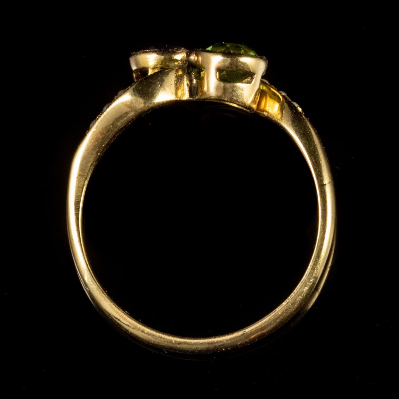 Antique Victorian Suffragette Twist Ring 18 Carat Gold Dated 1891 1