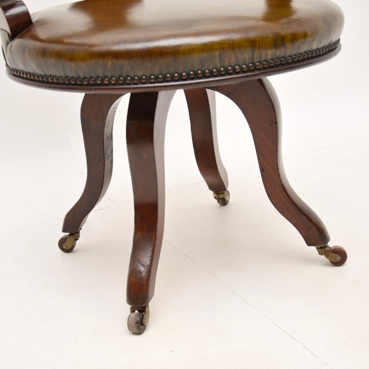 Ancienne chaise de bureau victorienne pivotante en vente 3