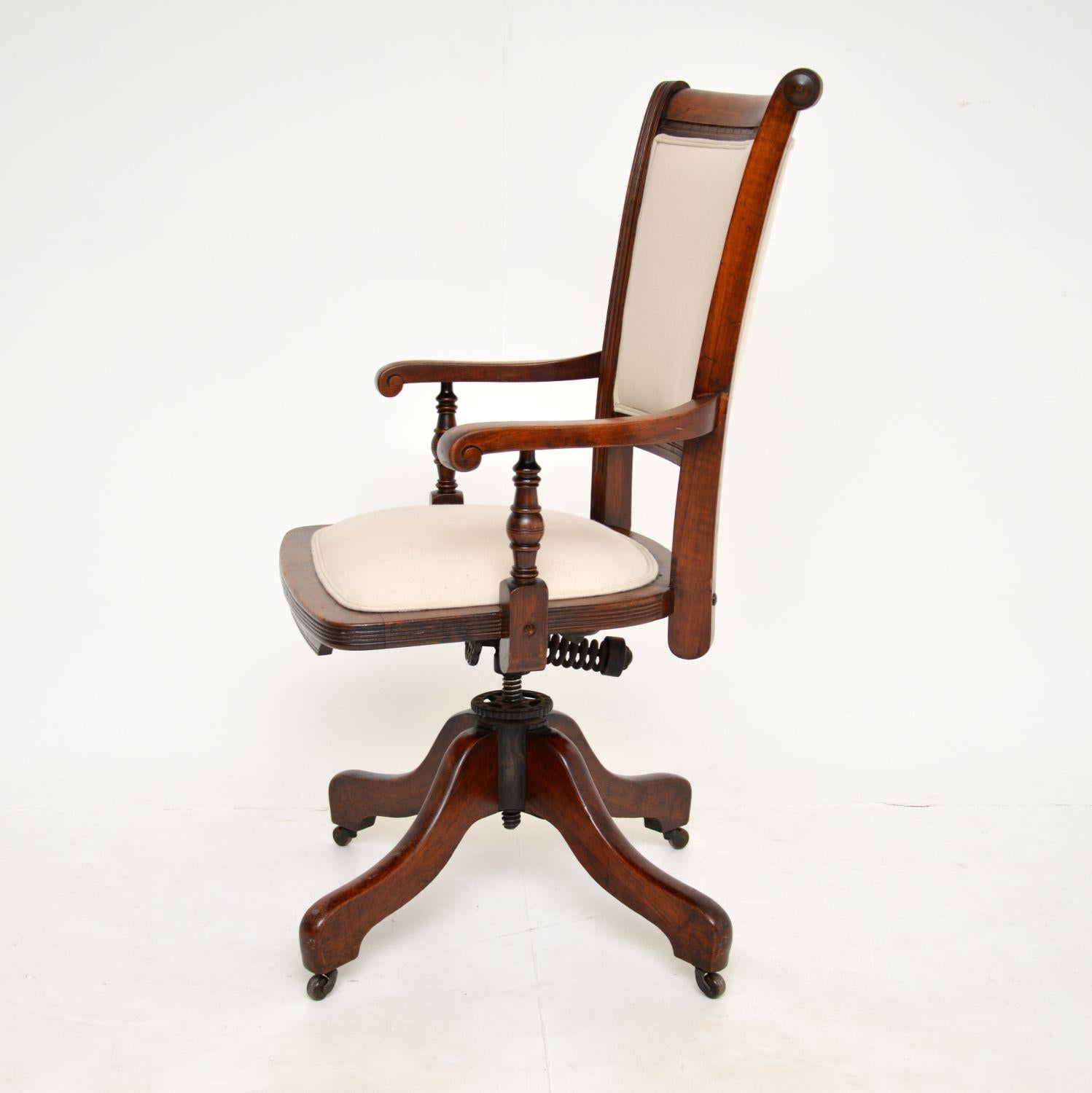 antique wooden swivel desk chair