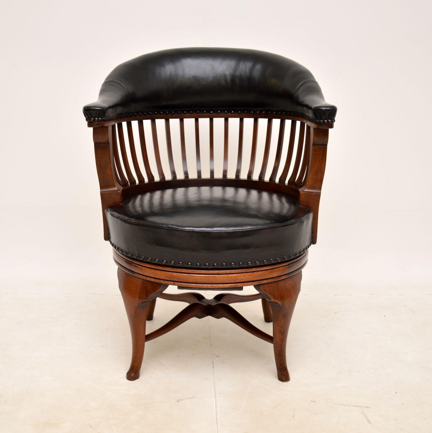 Late Victorian Antique Victorian Swivel Desk Chair