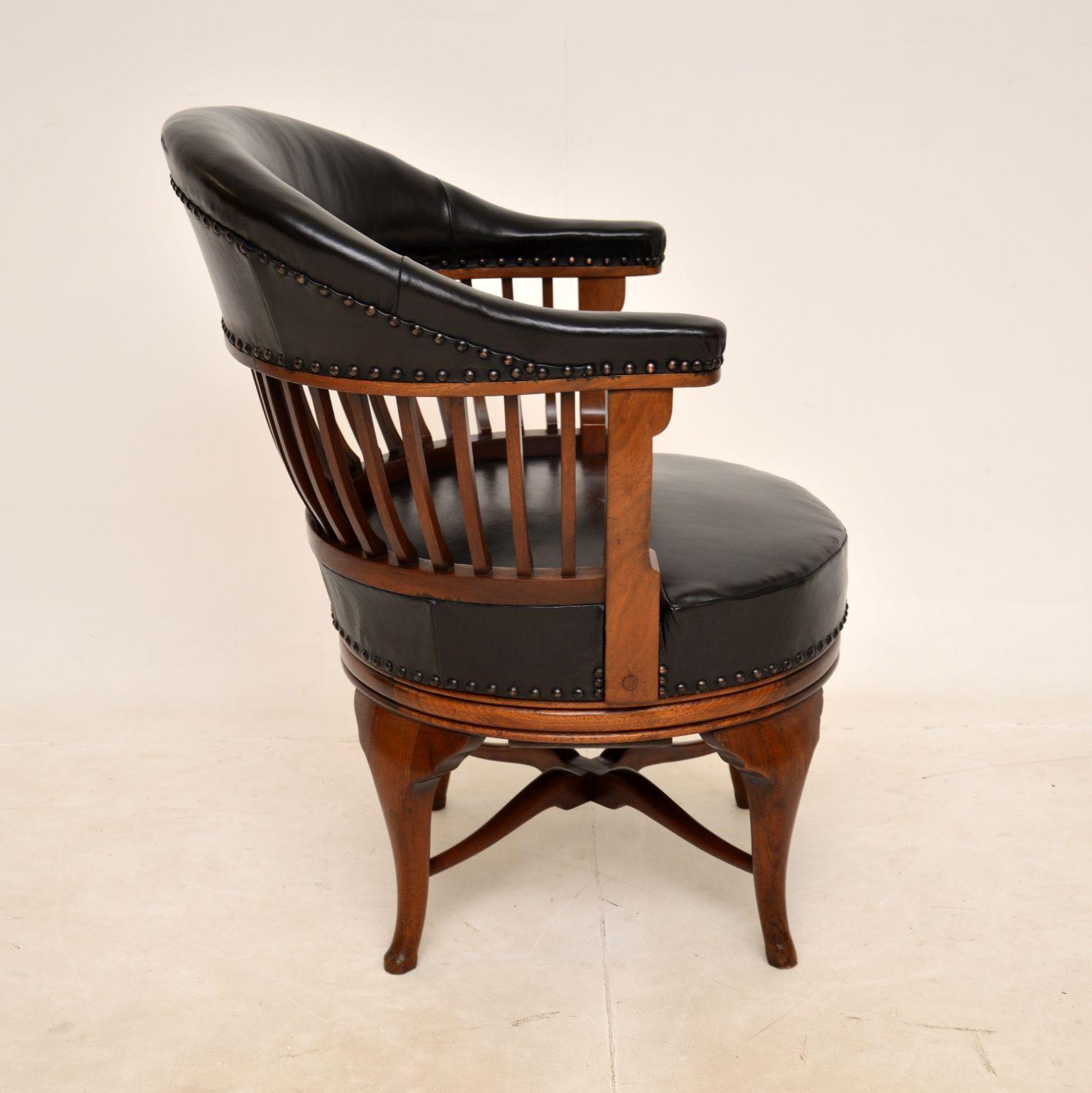 British Antique Victorian Swivel Desk Chair