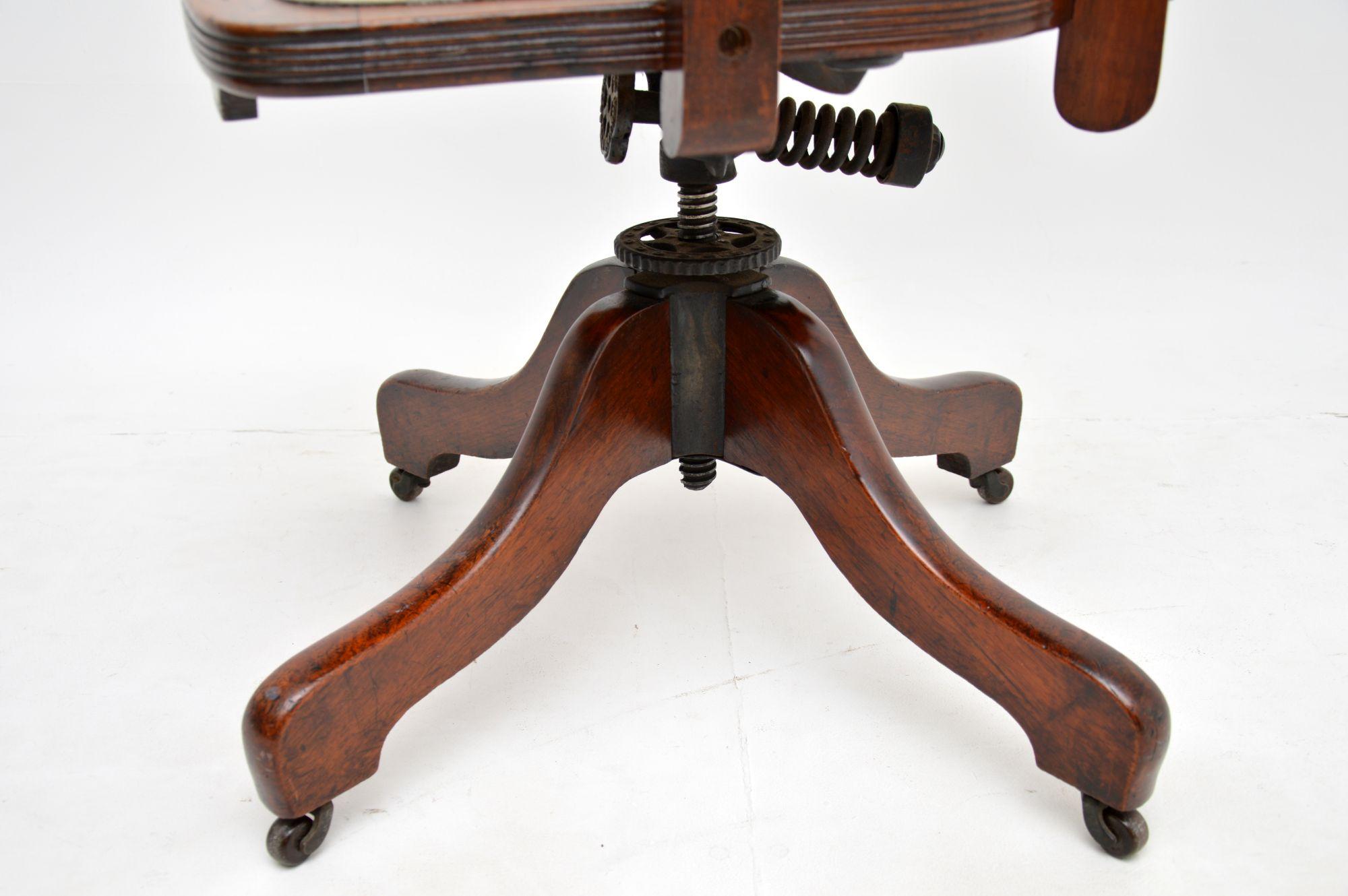Cotton Antique Victorian Swivel Desk Chair