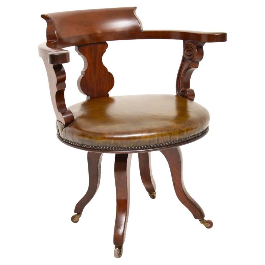Antique Victorian Swivel Desk Chair
