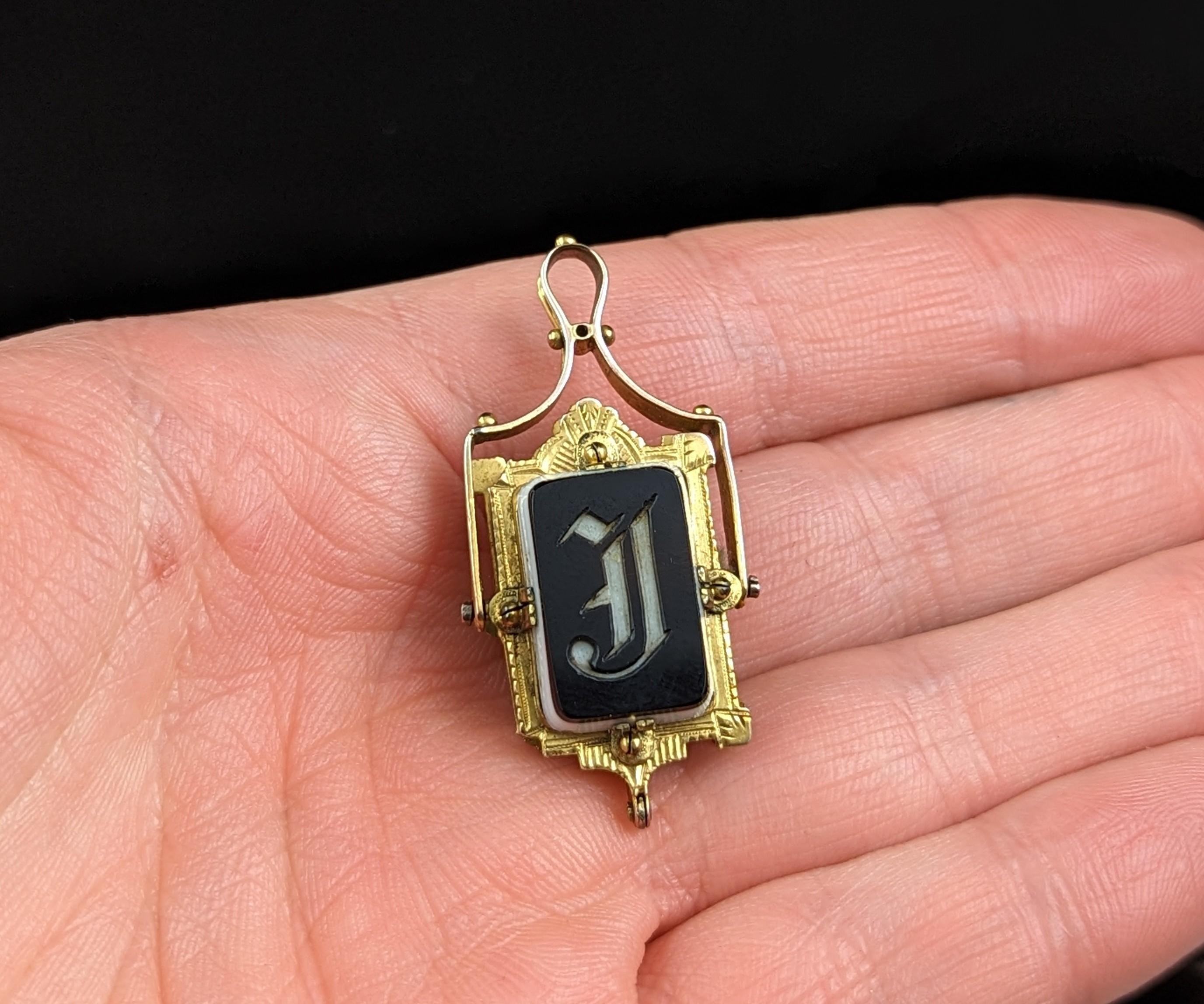This antique swivel fob hide a great little feature, it is not just a swivel fob or even a pendant it is also a locket.

This little piece really is ticking off all the boxes!

An unusual and interesting Victorian piece, almost certainly