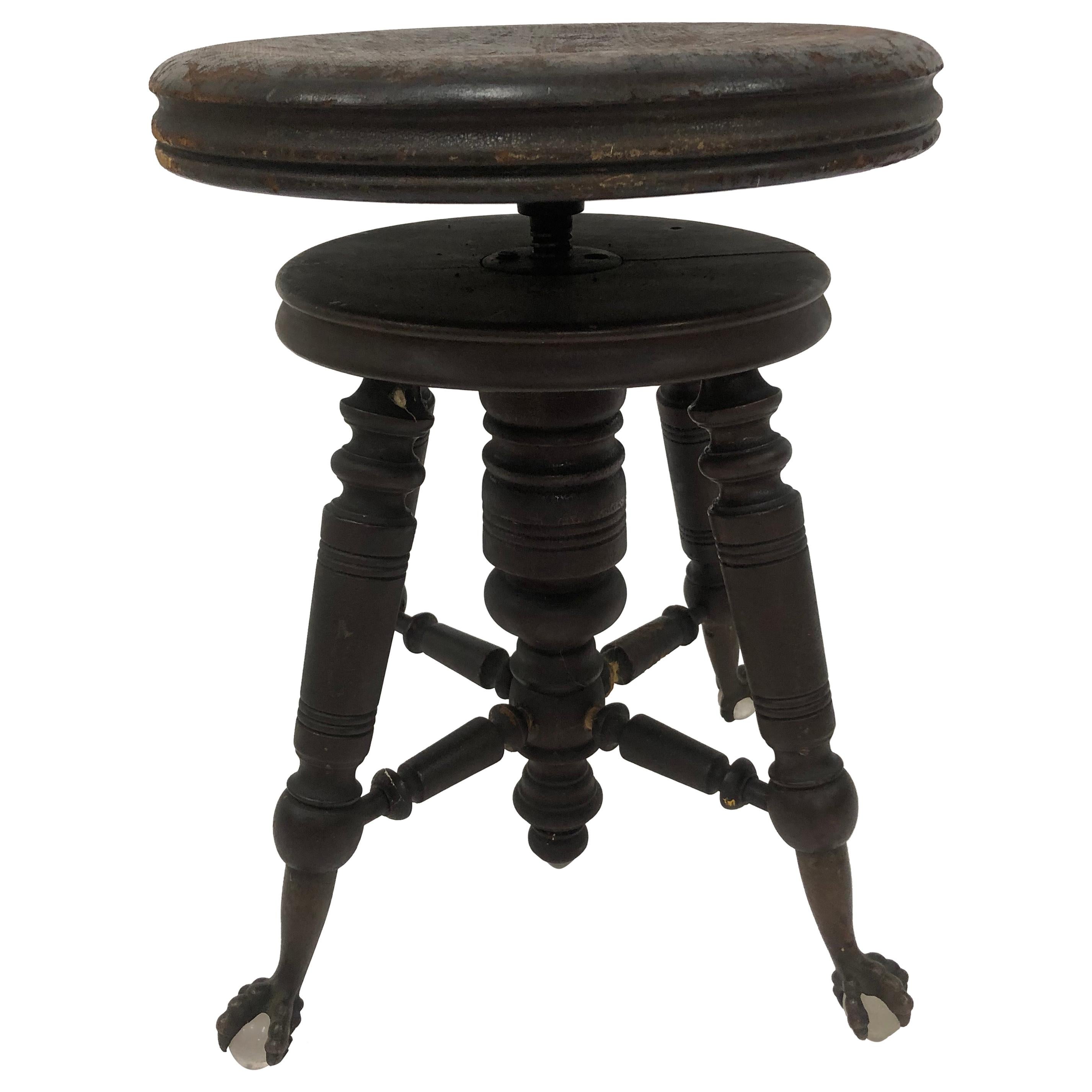 Antique Victorian Swivel Stool For Sale