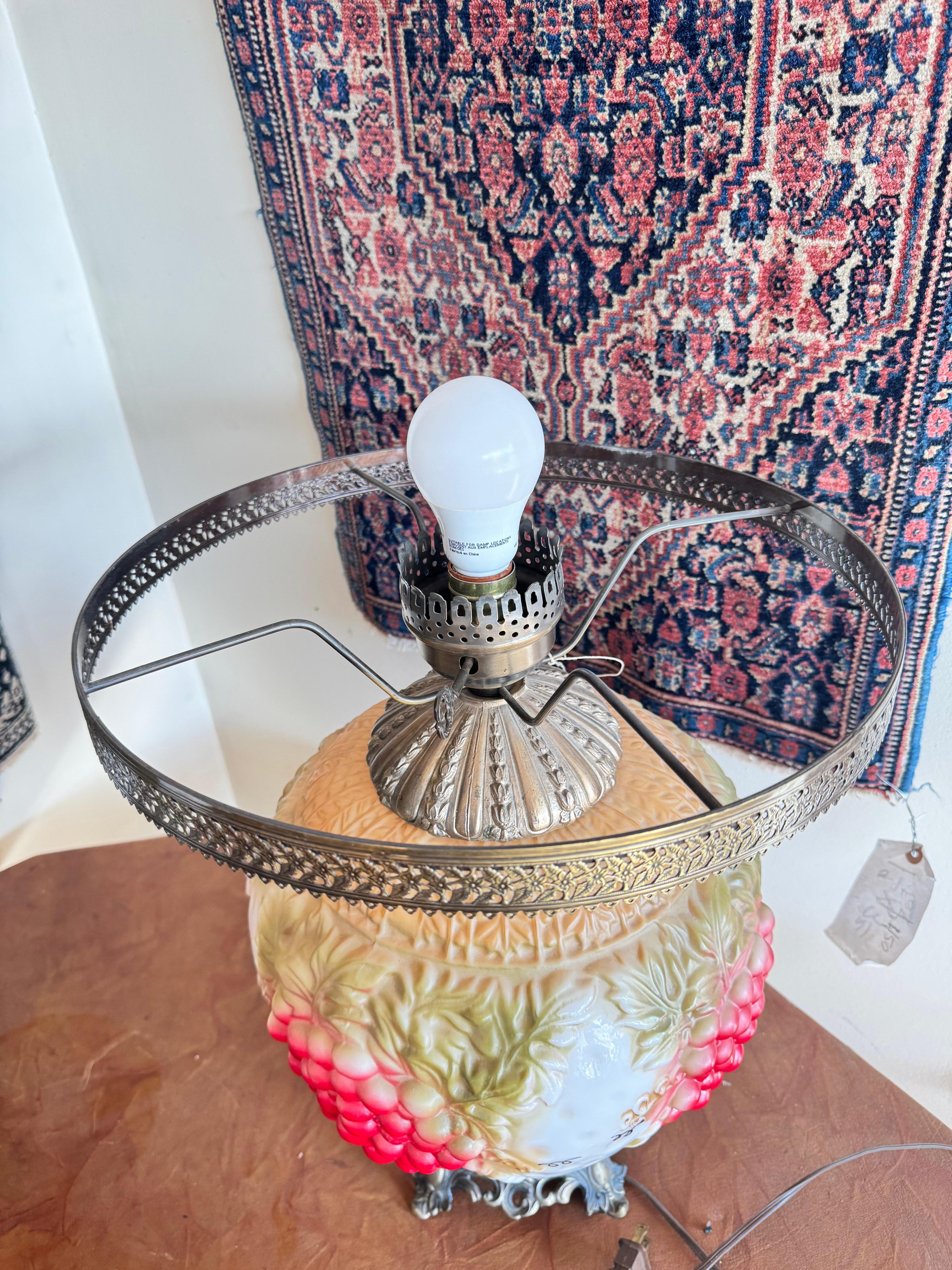 Glass Antique Victorian Table Lamp - W142 For Sale