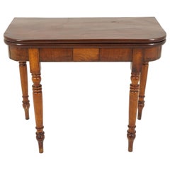 Antique Victorian Table, Mahogany Fold Over Tea Table, Scotland 1840, B2120