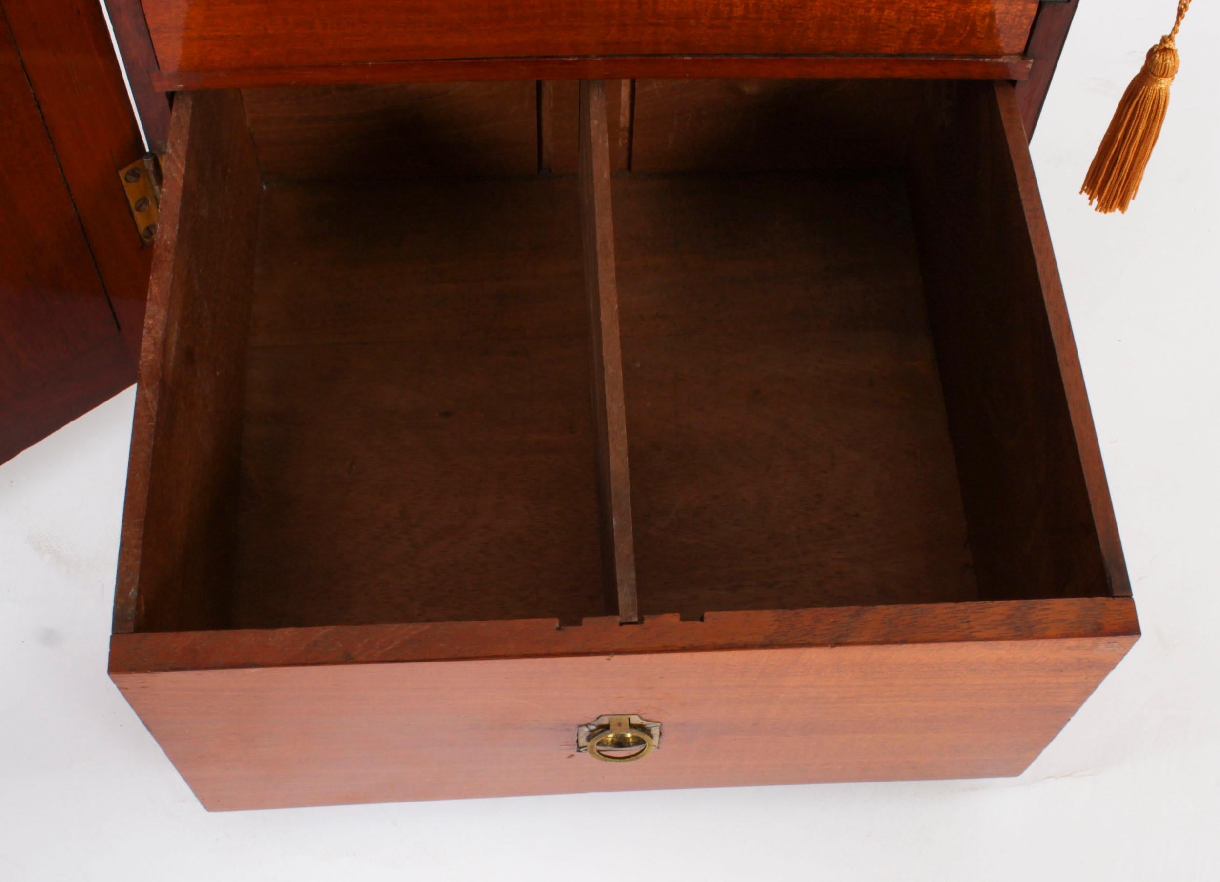 Antique Victorian Table Top Jewellery Collectors Cabinet 19th C For Sale 5