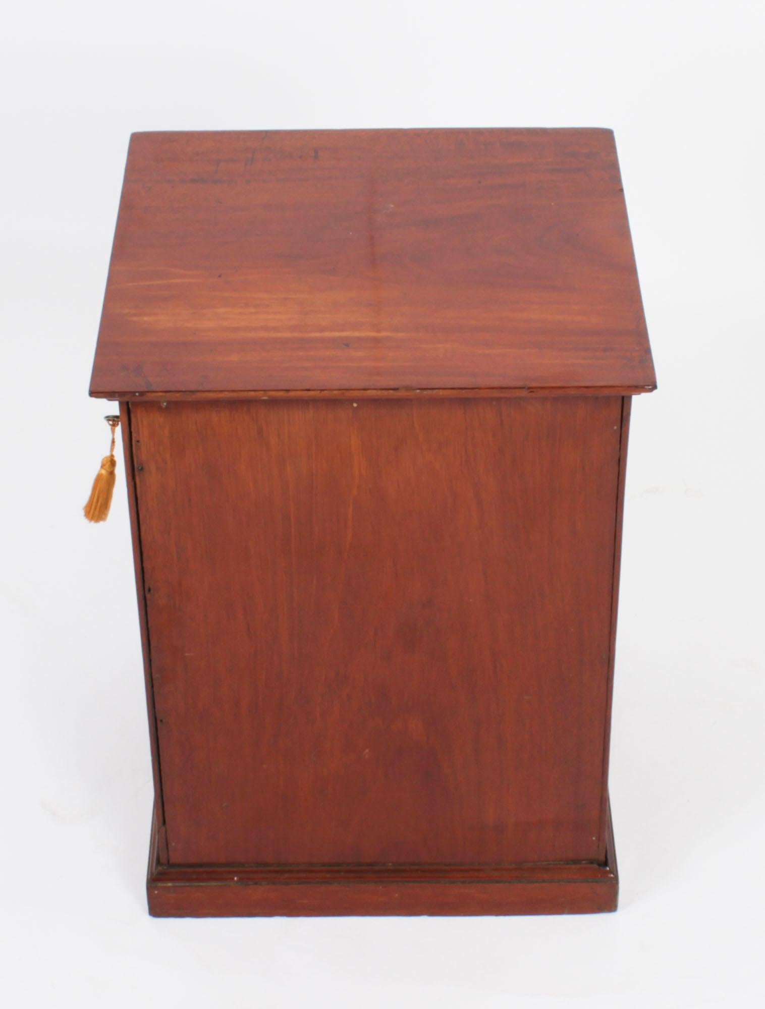 Mahogany Antique Victorian Table Top Jewellery Collectors Cabinet 19th C For Sale