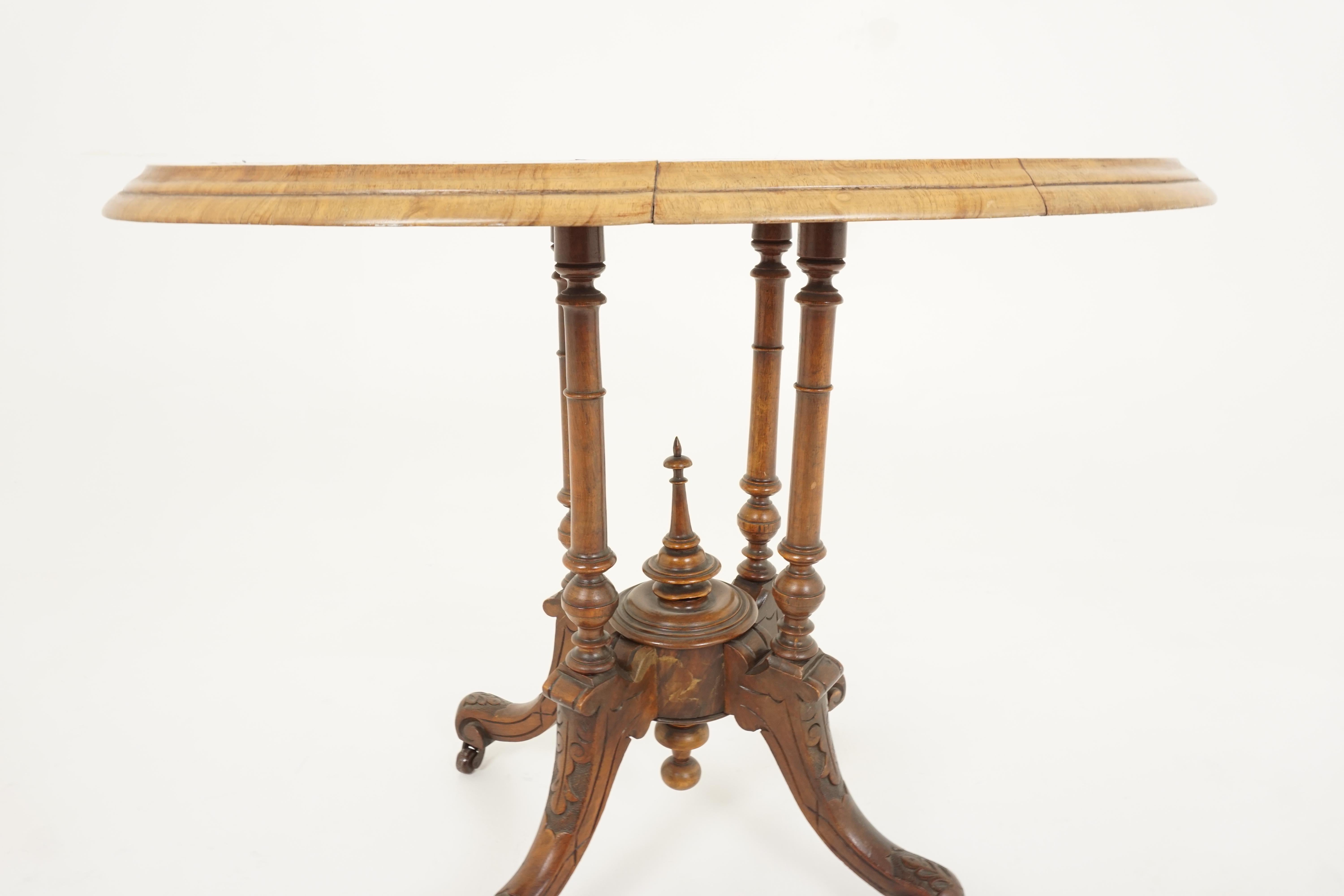 Antique Victorian Table, Walnut Oval Center Table, Scotland, 1870, H580 2