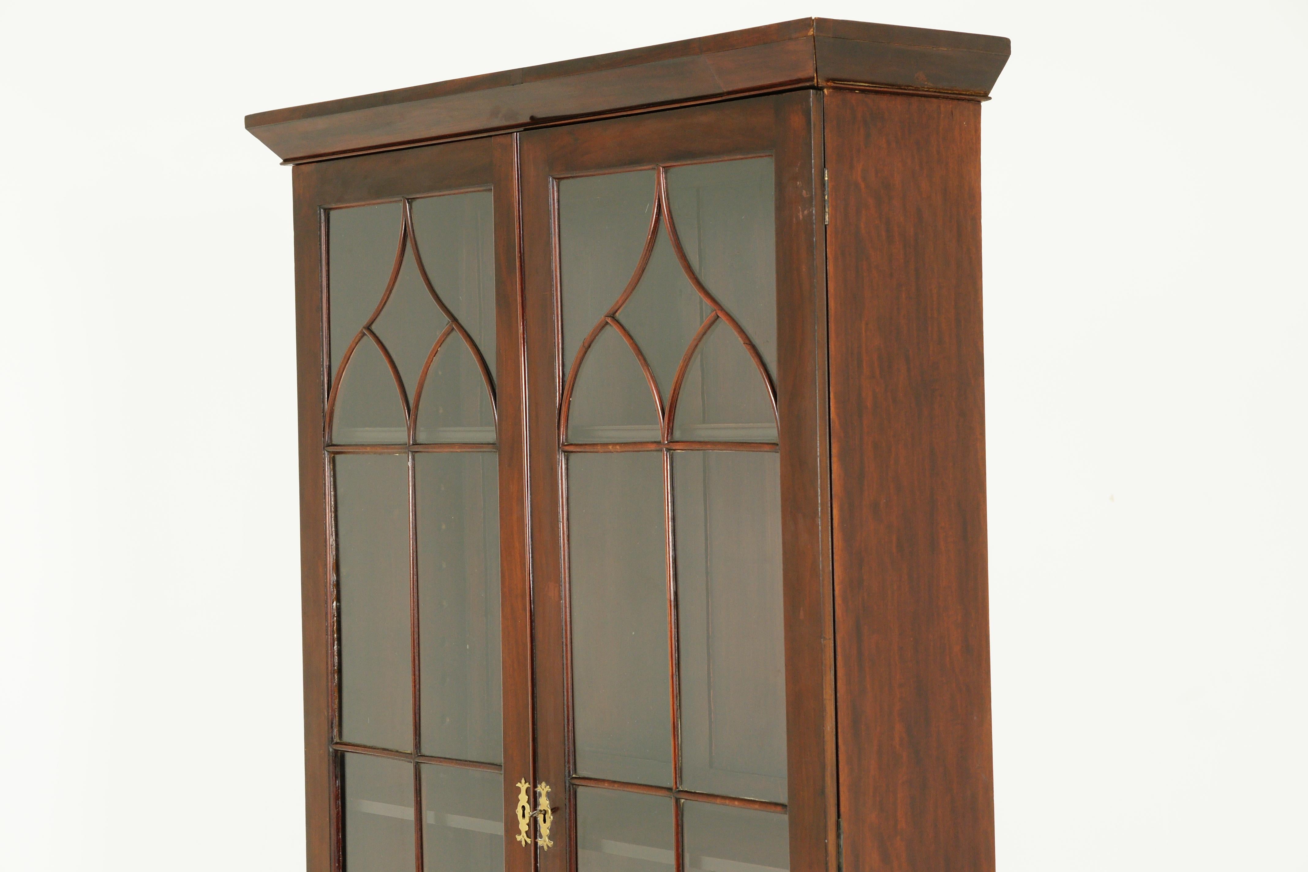 Antiker viktorianischer großer Nussbaumschrank Bücherregal:: Vitrine:: Schottland 1880 3