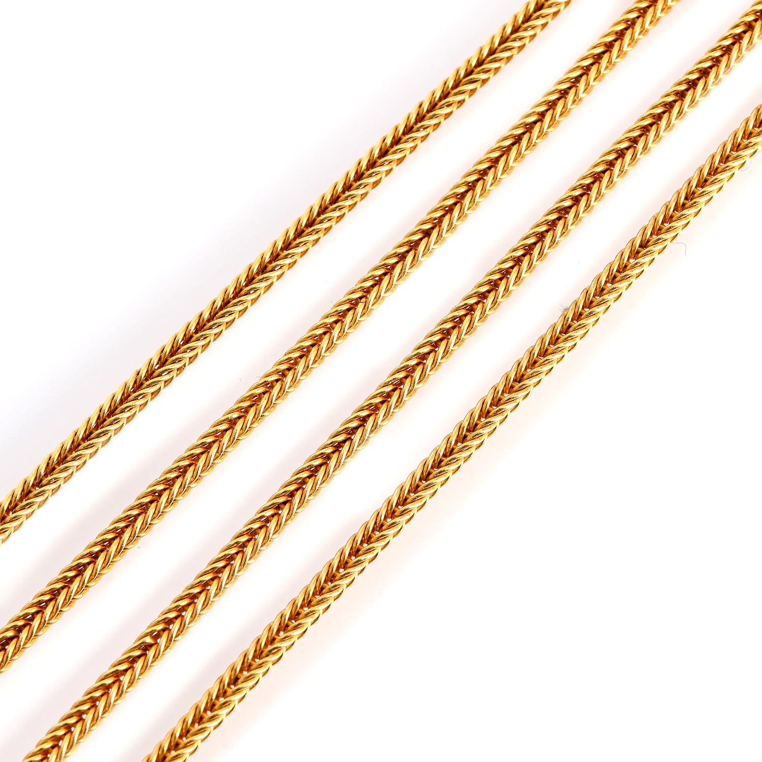 Antike viktorianische Quaste Fob Gold verstellbare Kette Halskette (Viktorianisch) im Angebot