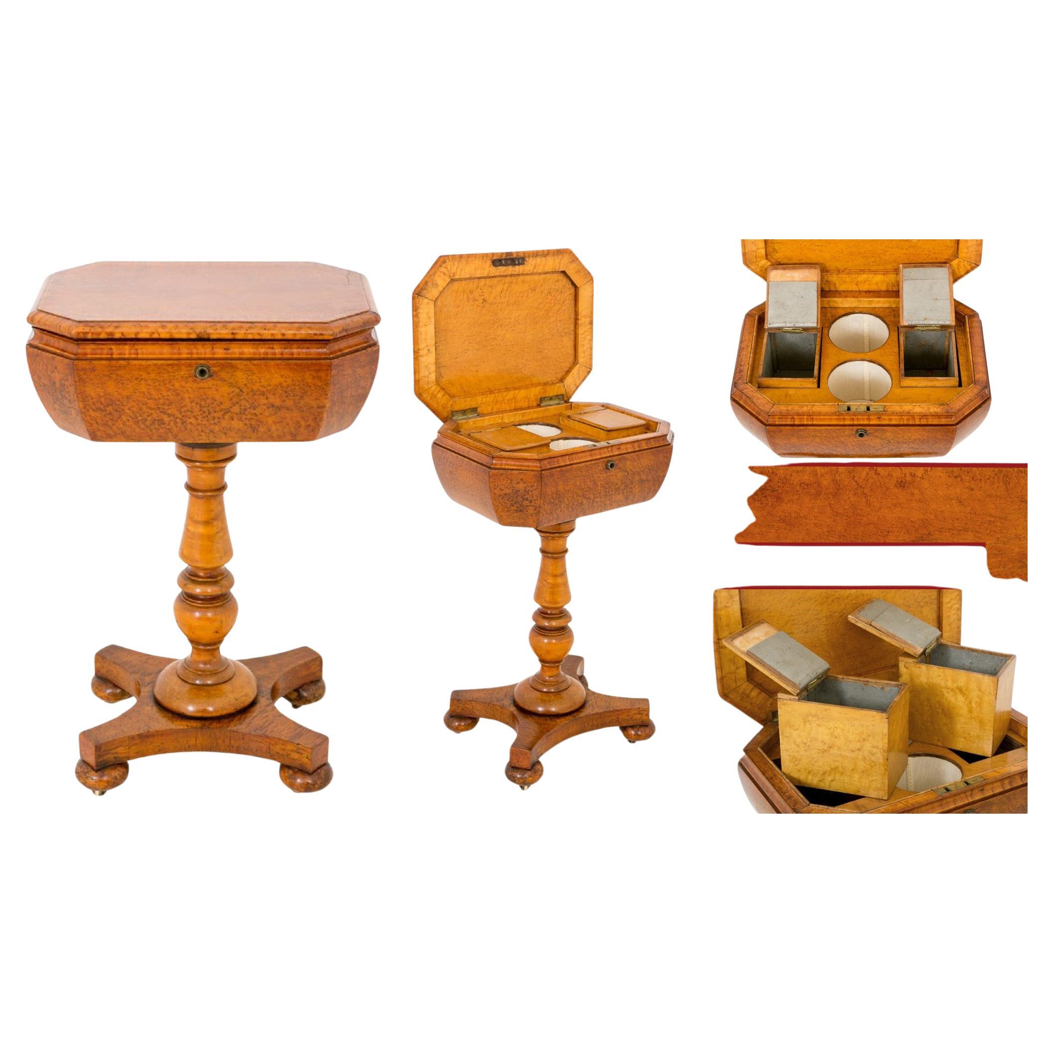 Ancienne théière victorienne - Ronce de noyer 1860 en vente