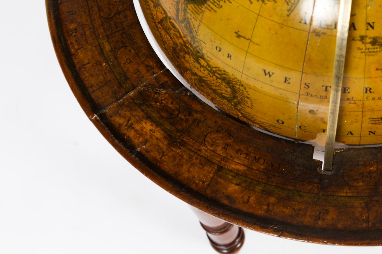 Antique Victorian Terrestrial Library Table Globe by C.F. Cruchley, 19th C 6