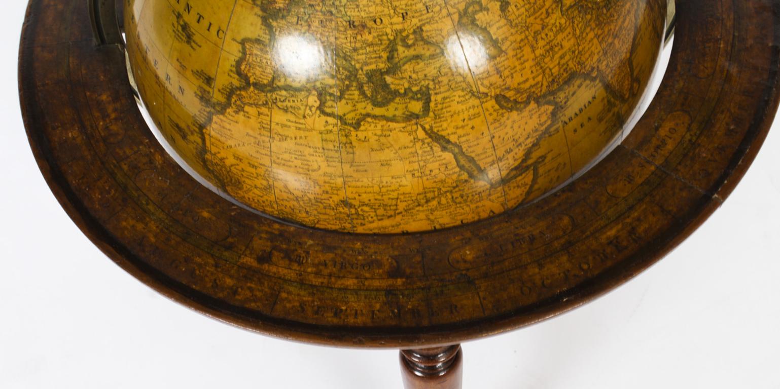 Antique Victorian Terrestrial Library Table Globe by C.F. Cruchley, 19th C 8