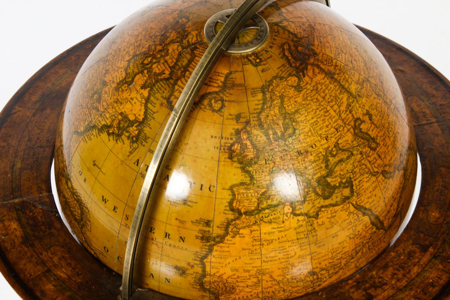 Antique Victorian Terrestrial Library Table Globe by C.F. Cruchley, 19th C In Good Condition In London, GB