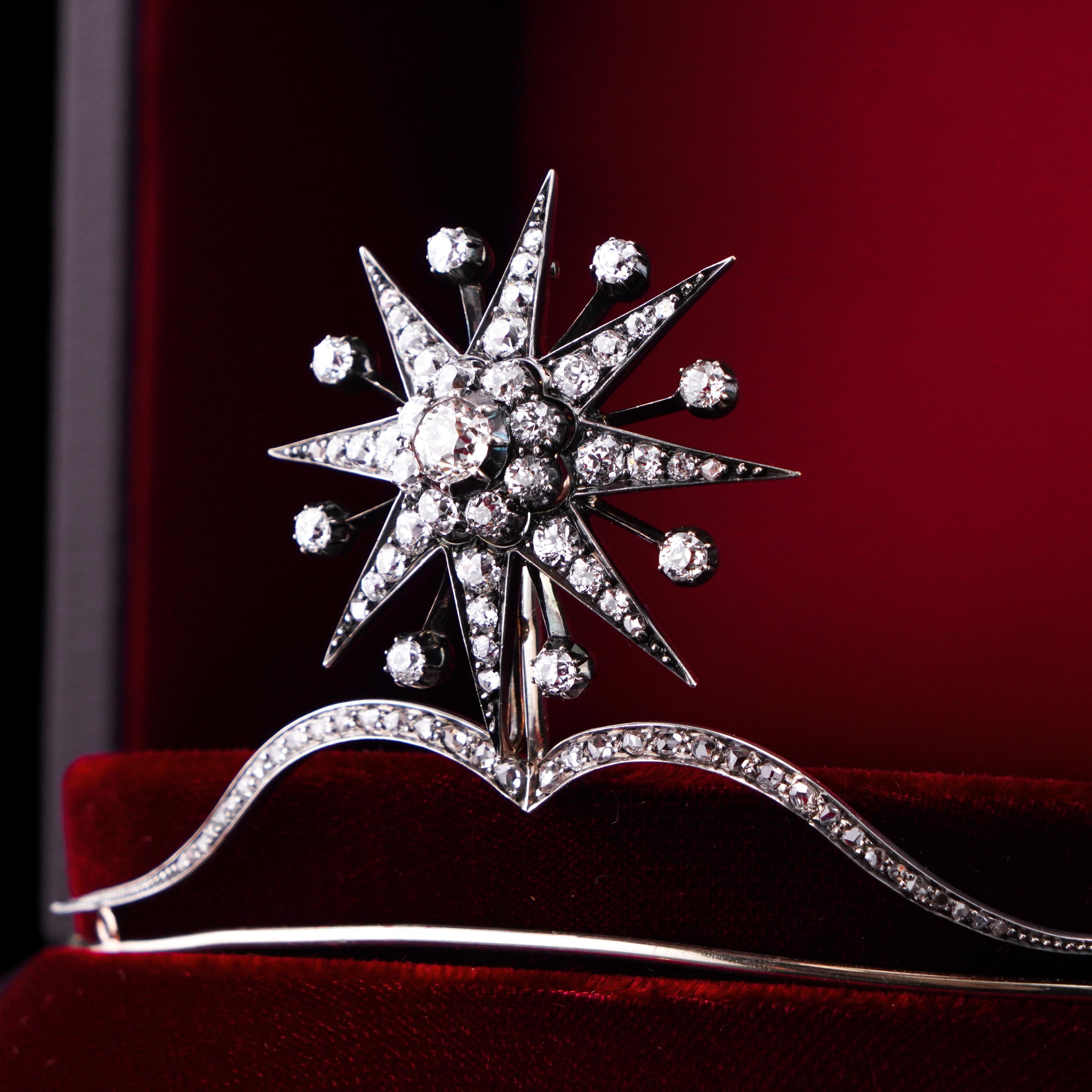 Antique Victorian Tiara with Diamond Star - c.1890 For Sale 10