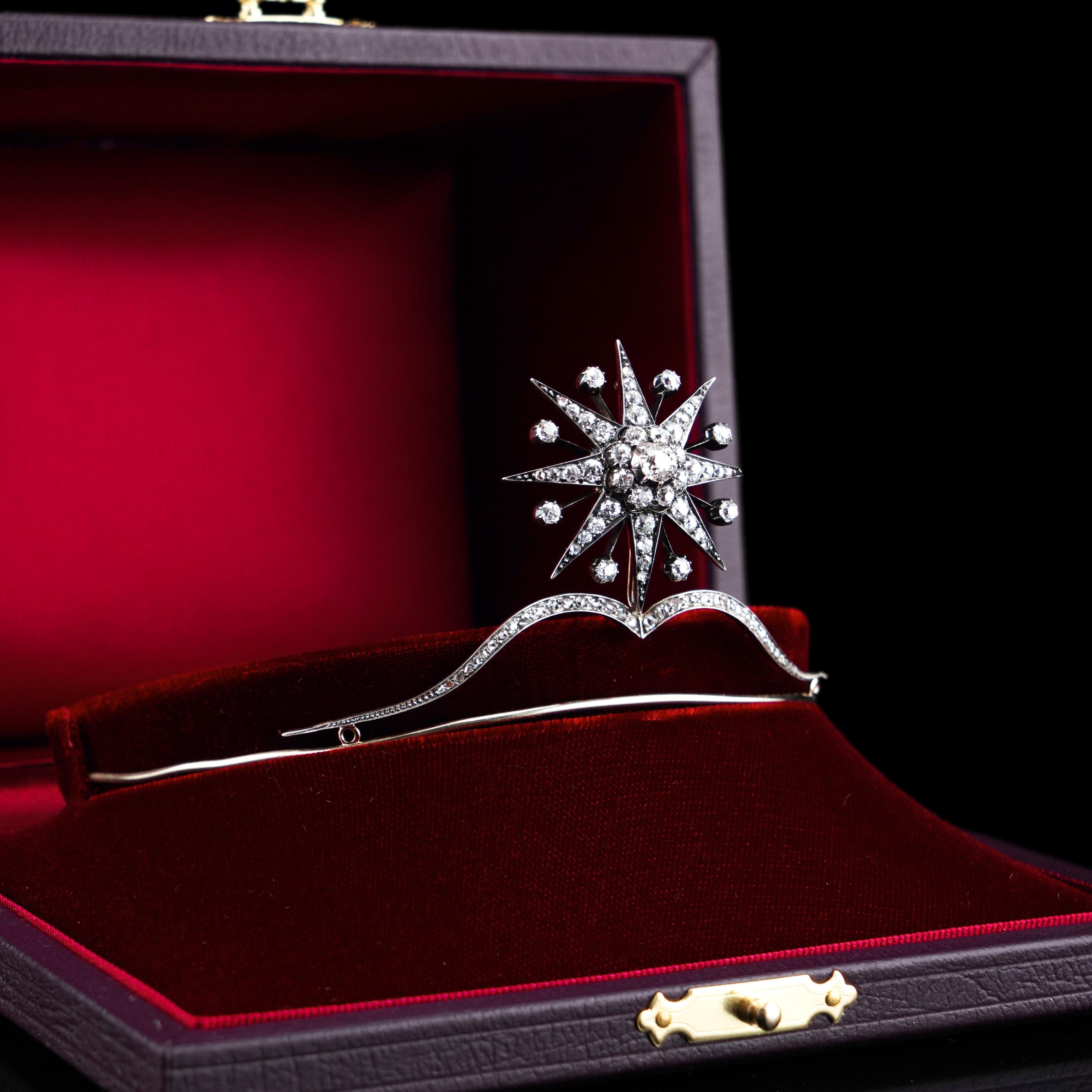 Antique Victorian Tiara with Diamond Star - c.1890 For Sale 11