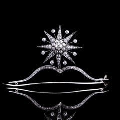 Antique Victorian Tiara with Diamond Star - c.1890