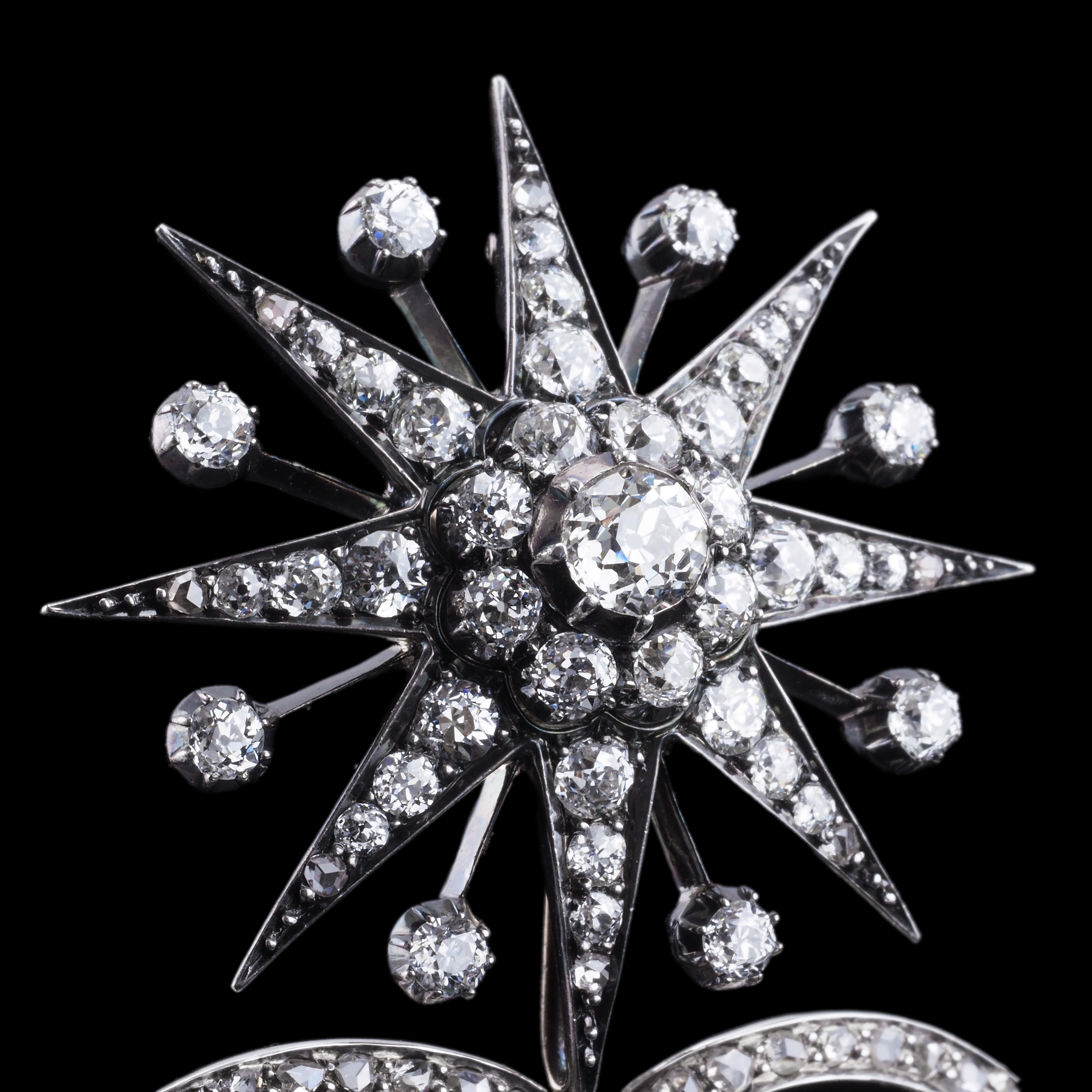Women's Antique Victorian Tiara with Diamond Star - c.1890 For Sale