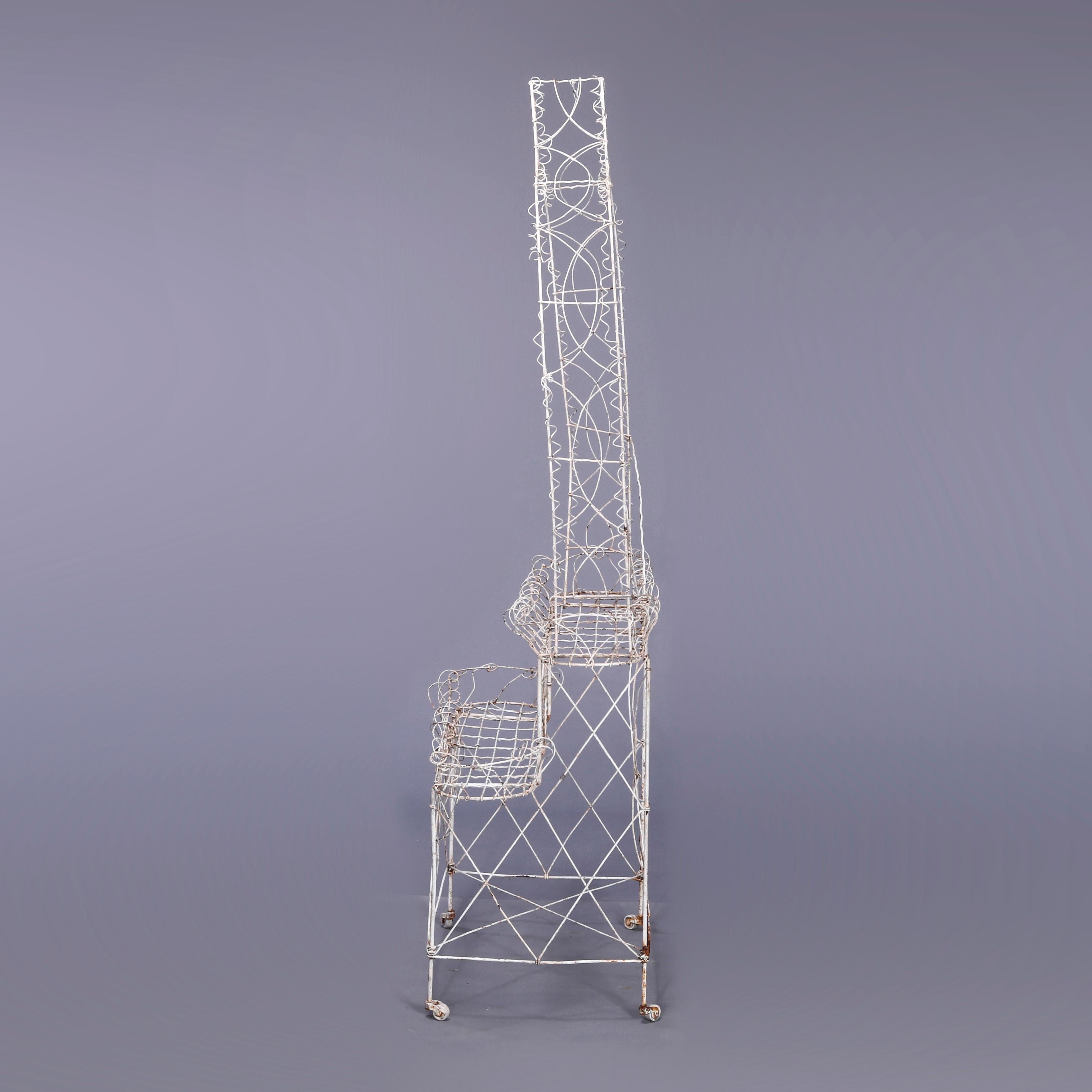 Antique Victorian Tiered Wire Plant Stand, Circa 1890 In Good Condition In Big Flats, NY