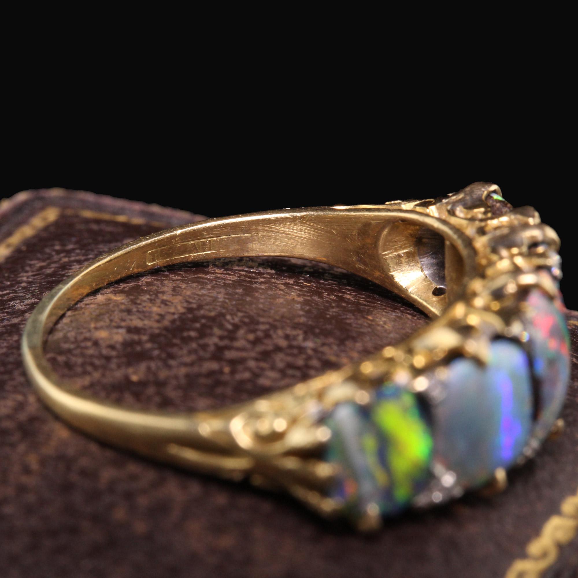 Antique Victorian Tiffany & Co. Boulder Opal Five Stone Wedding Band In Good Condition In Great Neck, NY
