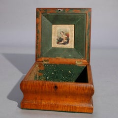 Antique Victorian Tiger Maple Ogee Gentleman's Dresser Box, circa 1890